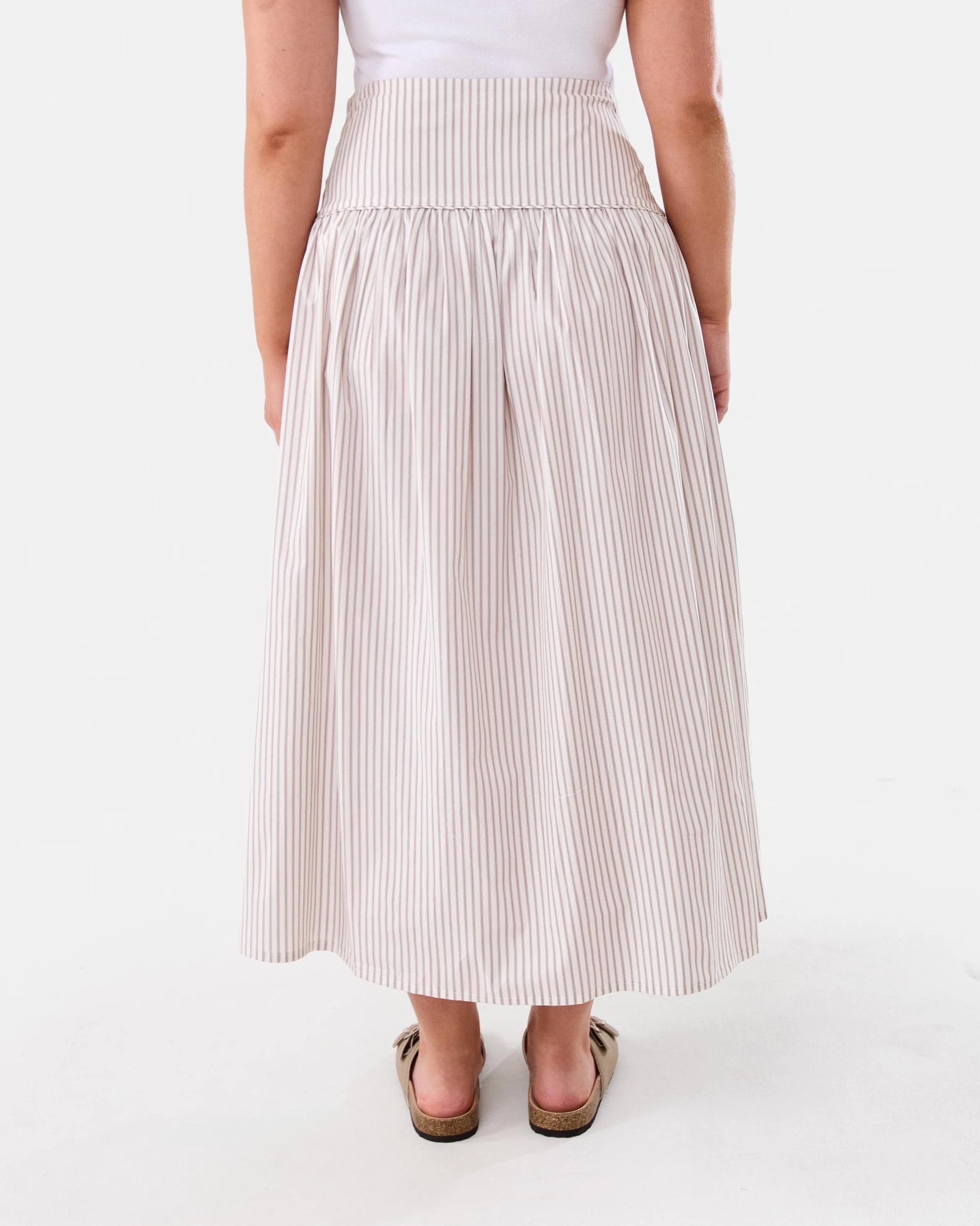3 Yoke Maxi Skirt Mxd Stripe, 3 of 5