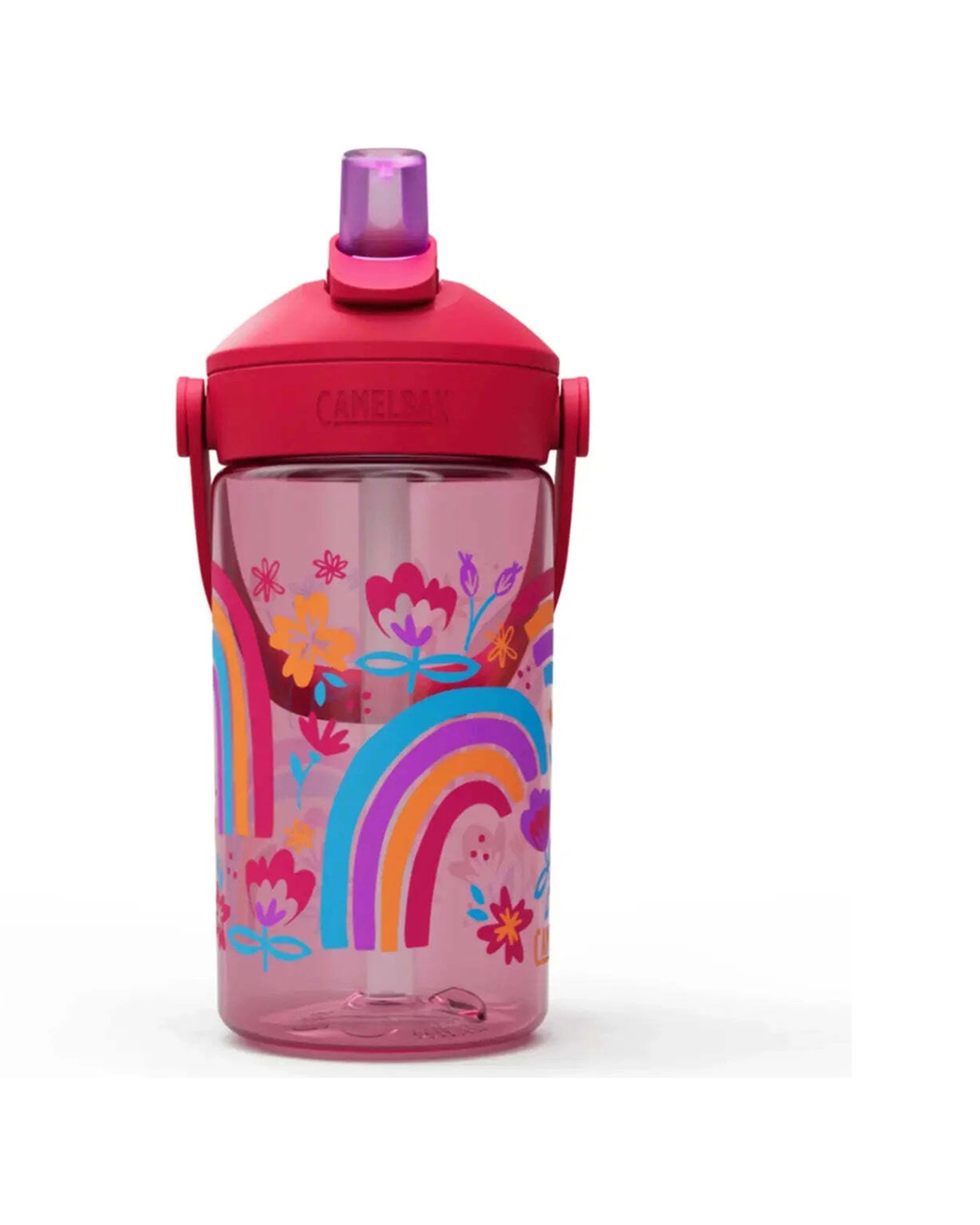 2 CamelBak Kids Thrive Flip Straw 400ml Drink Bottle Leakproof Rainboe Floral - Pink, 2 of 4