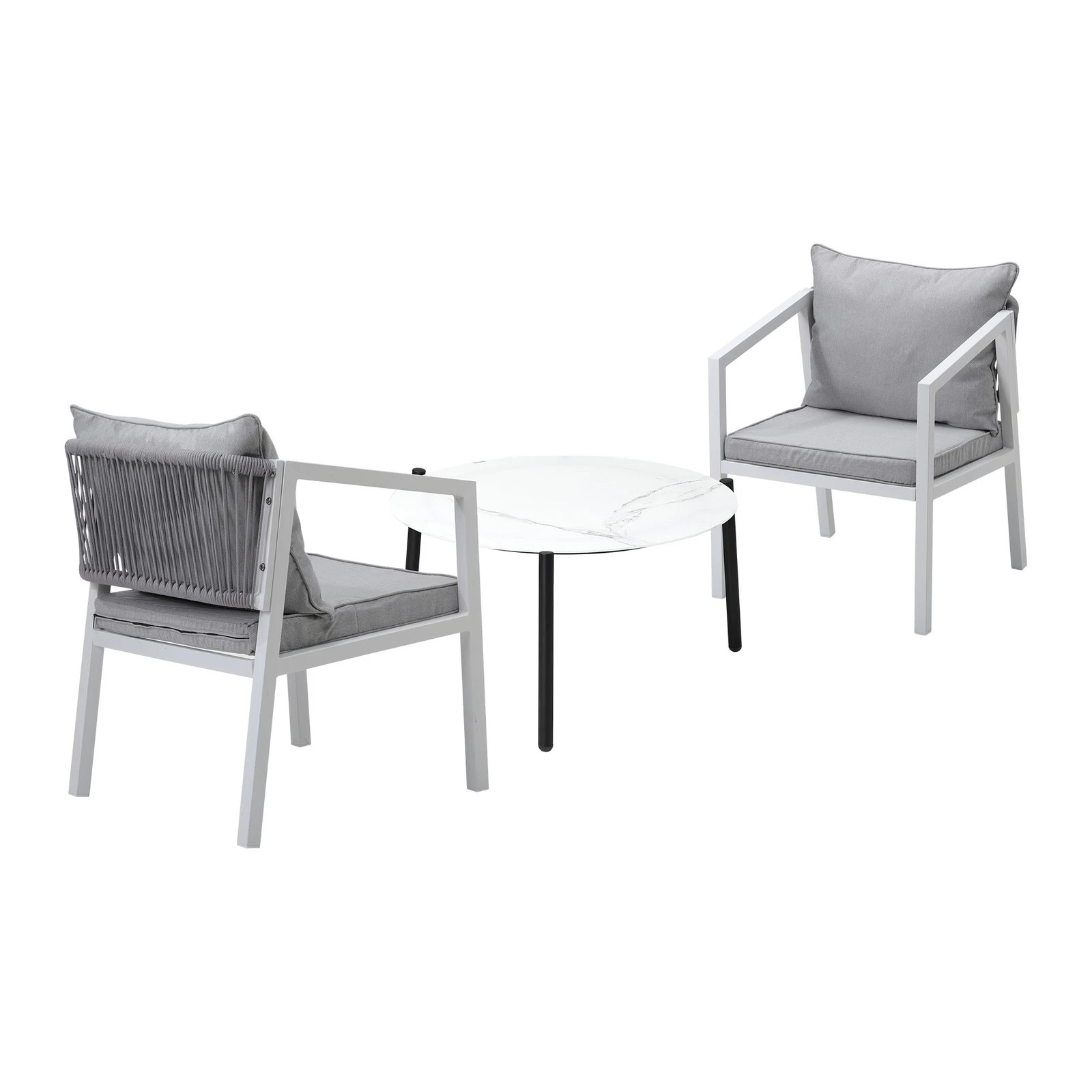 6 Livsip Outdoor Patio Setting Furniture Lounge Set White 70cm Coffee Table - Multi, 6 of 9