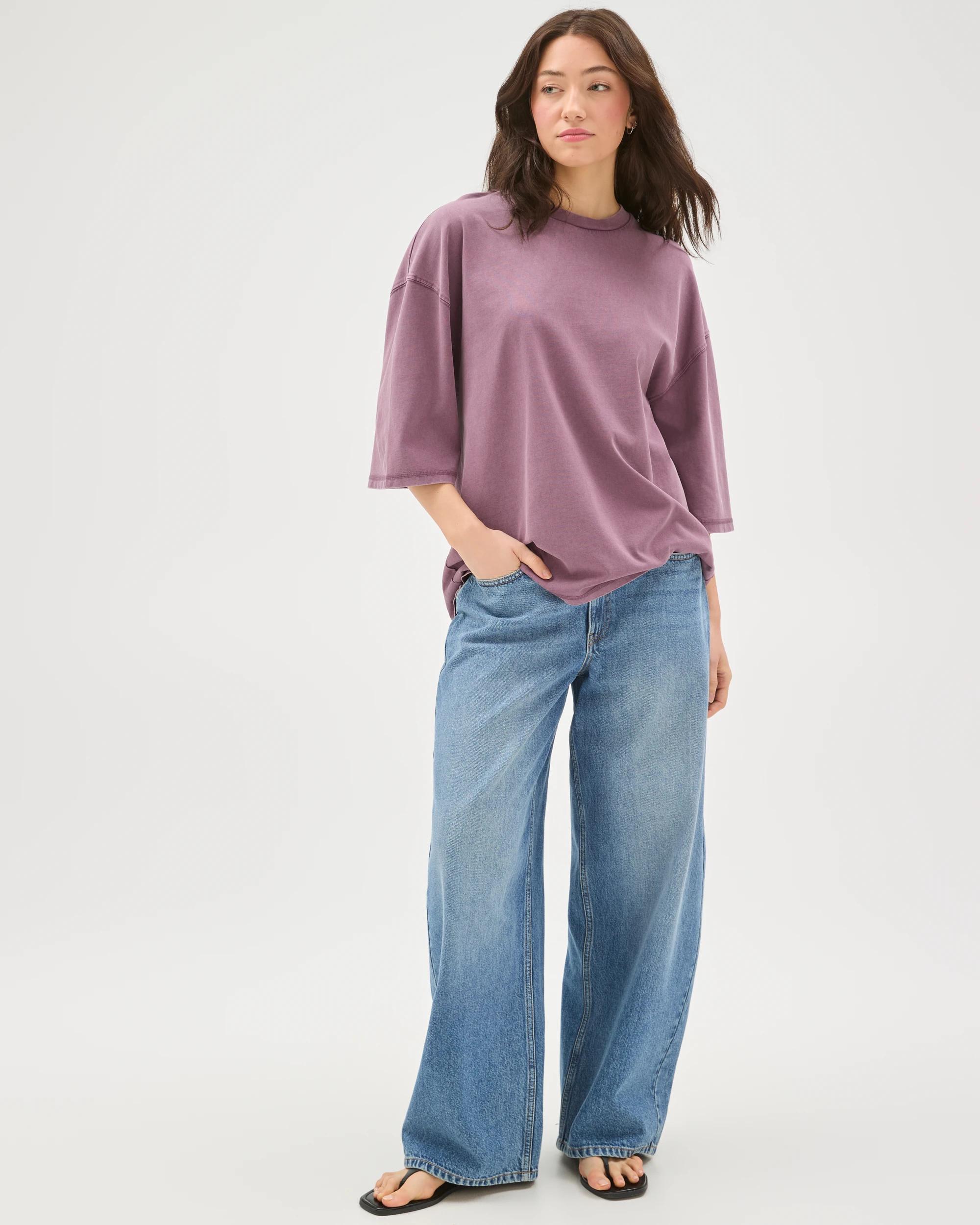 2 Lily Loves Australian Cotton Oversized T-Shirt LILAC ASH, 2 of 7