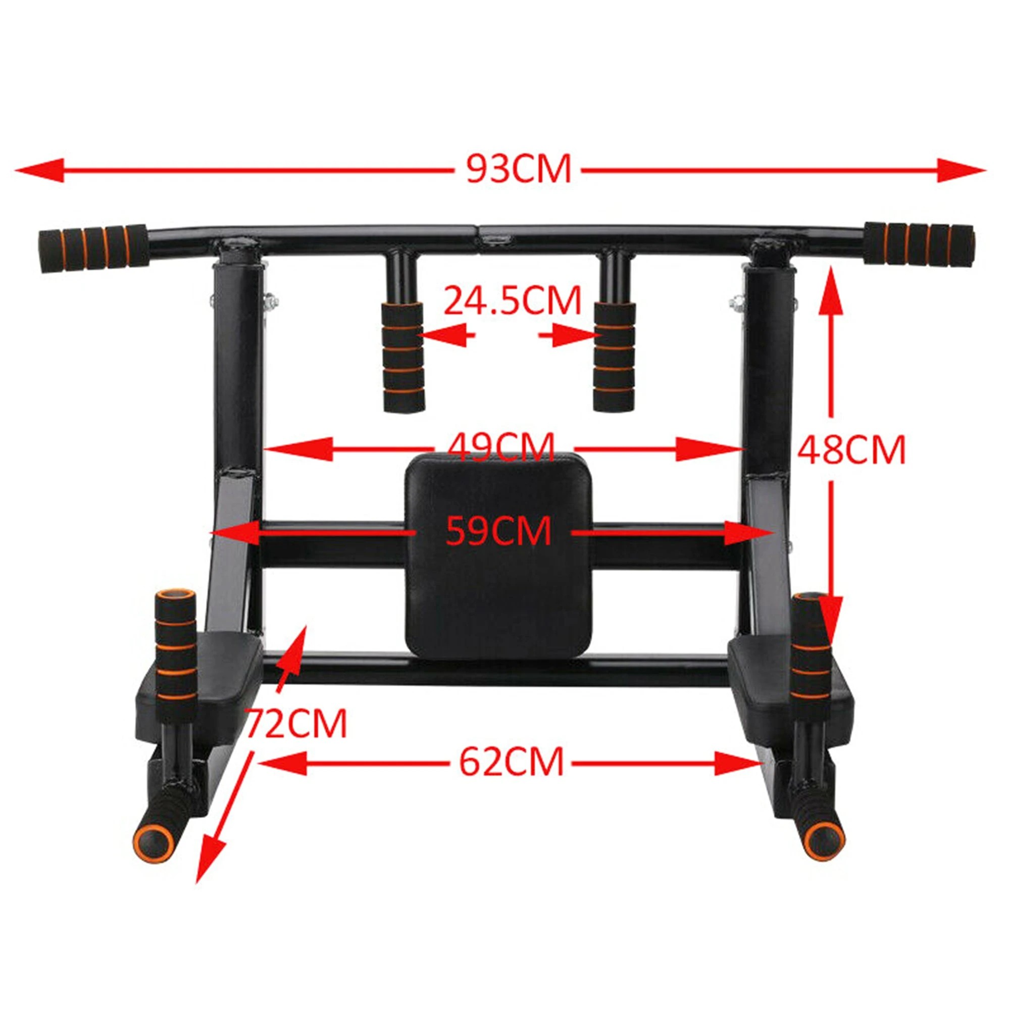 4 Fitness Master Heavy Duty 2 In 1 Chin Up Bar Multi Wall Mounted Adjustable Knee Raise Pull Up Chin Up Bar Dips Station, 4 of 10