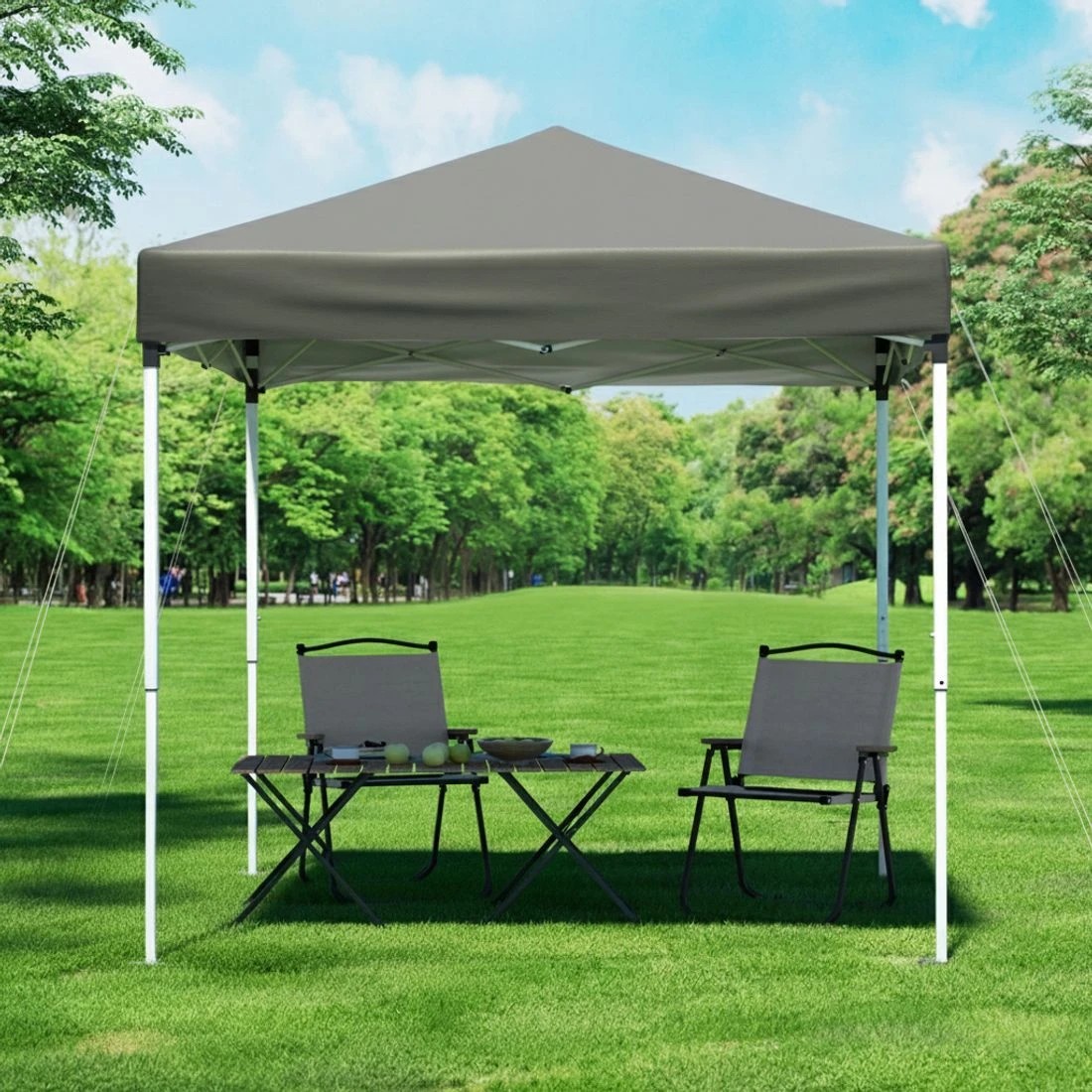 4 Instahut Gazebo 2x2m Outdoor Patio Garden Marquee Shade - Grey, 4 of 6