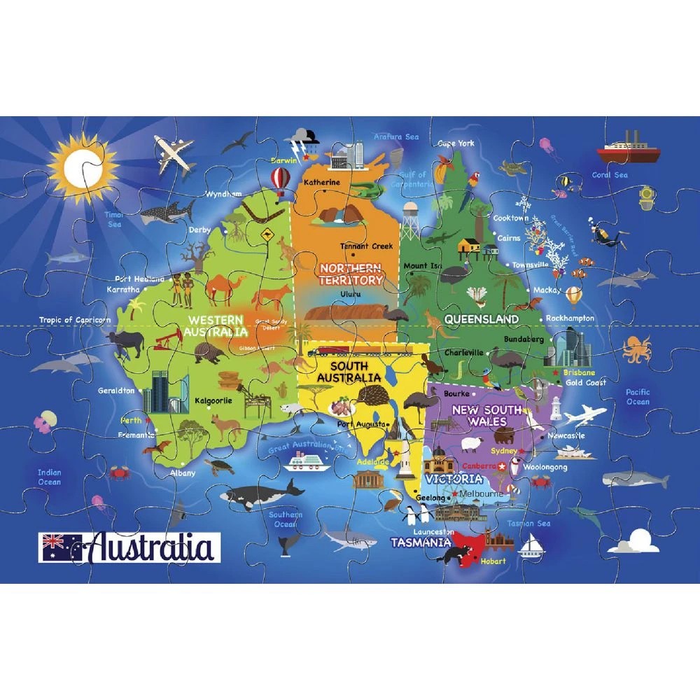 2 Puzzle Master Jumbo Floor Puzzle Australian Map 48 Piece, 2 of 2
