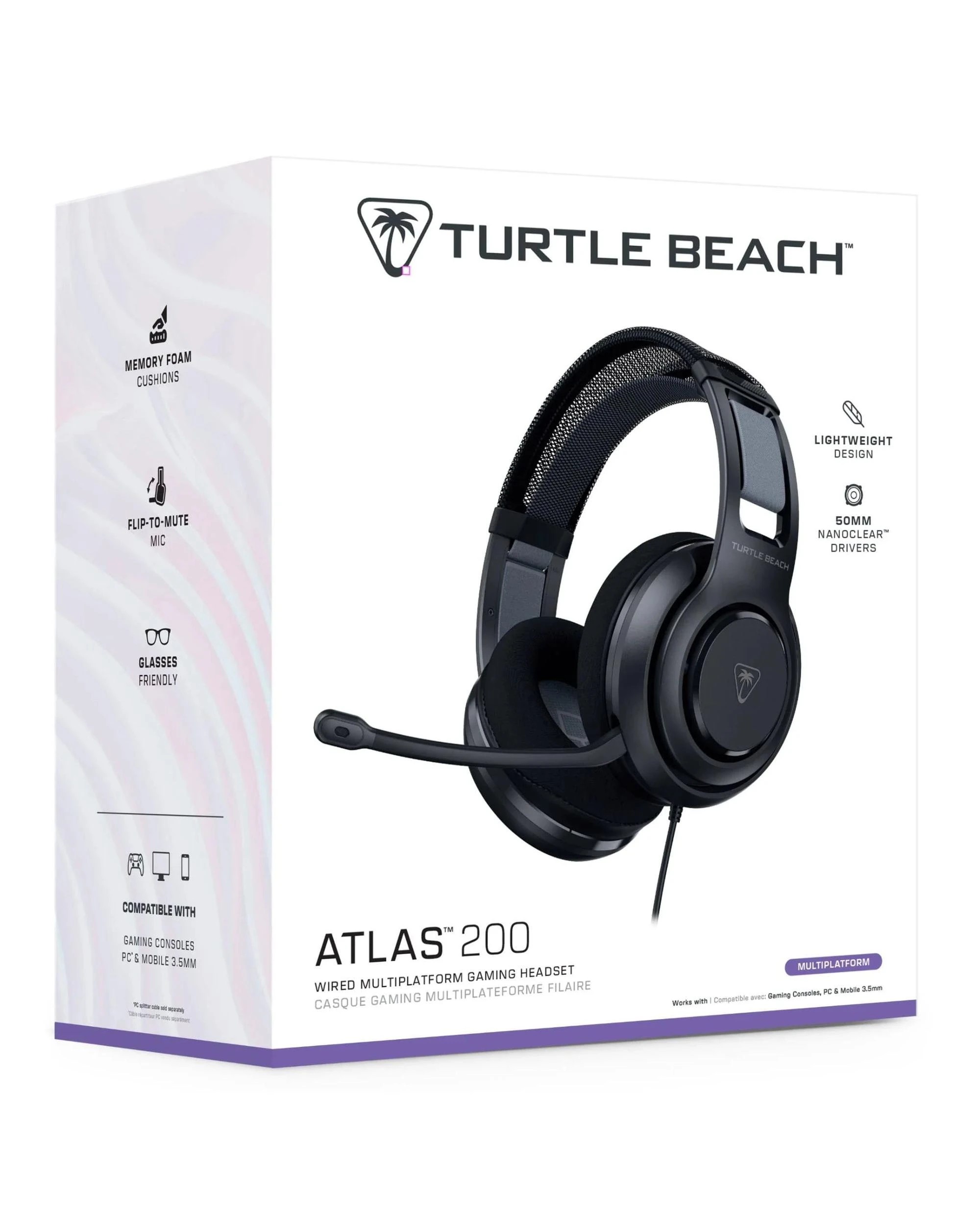 1 Turtle Beach Atlas 200 Wired Multiplatform Gaming Headset - Black, 1 of 10