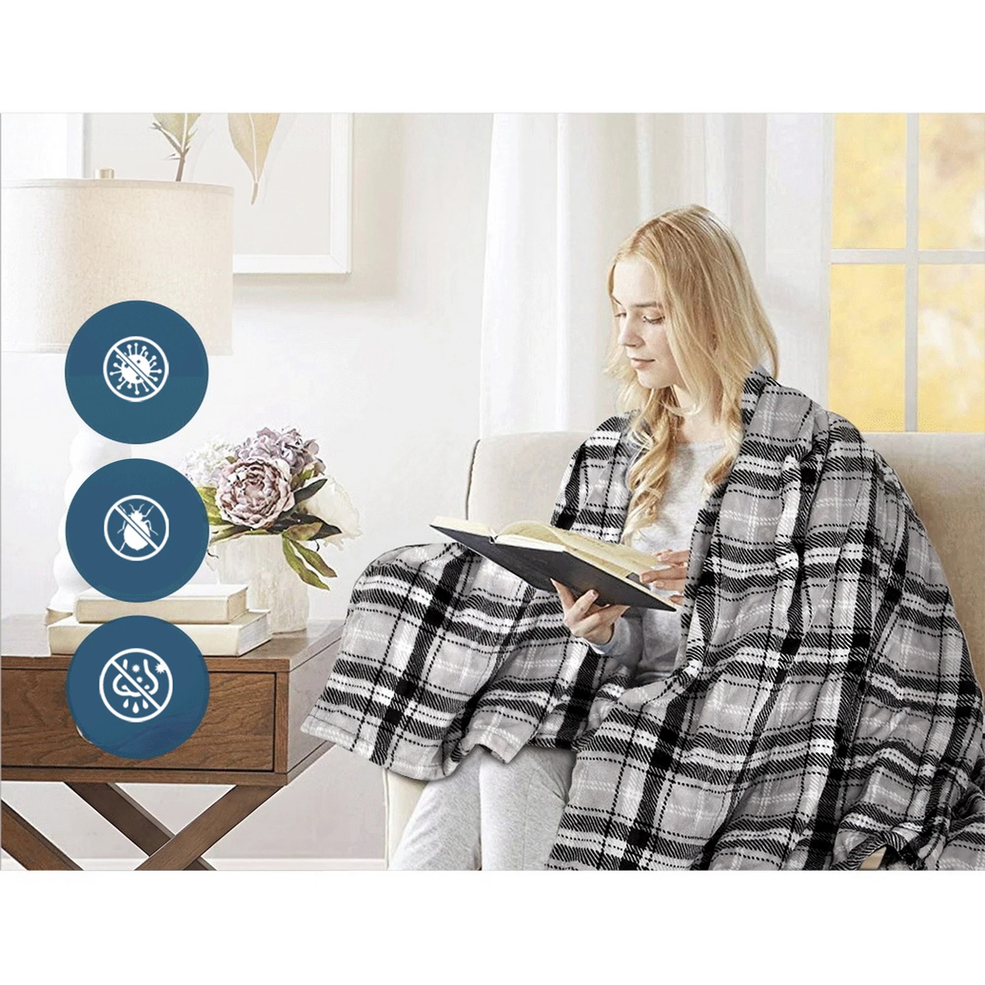 8 Giselle Electric Throw Rug Heated Blanket - Multi, 8 of 10