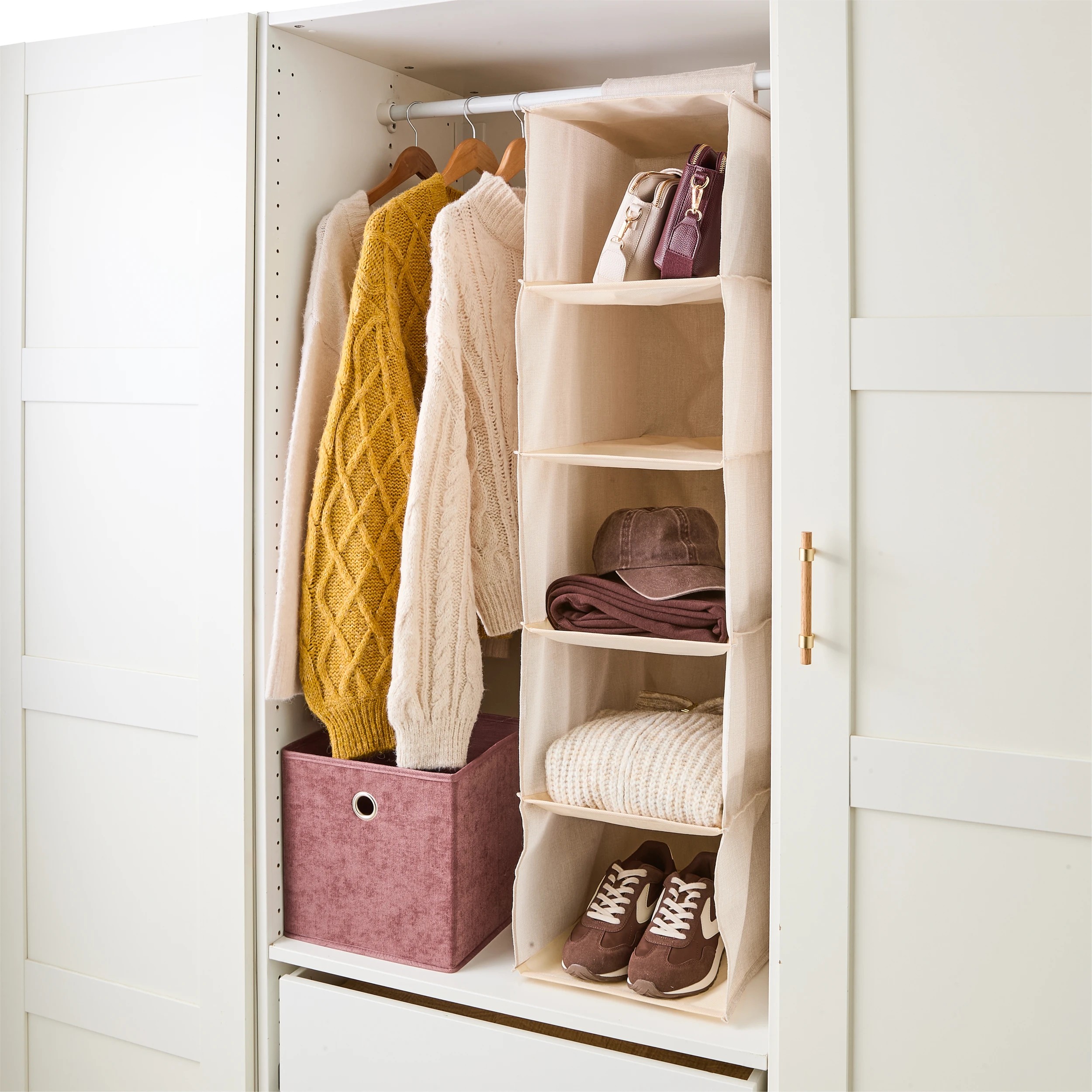1 Linen Look 5 Shelf Deep Hanging Organiser, 1 of 5