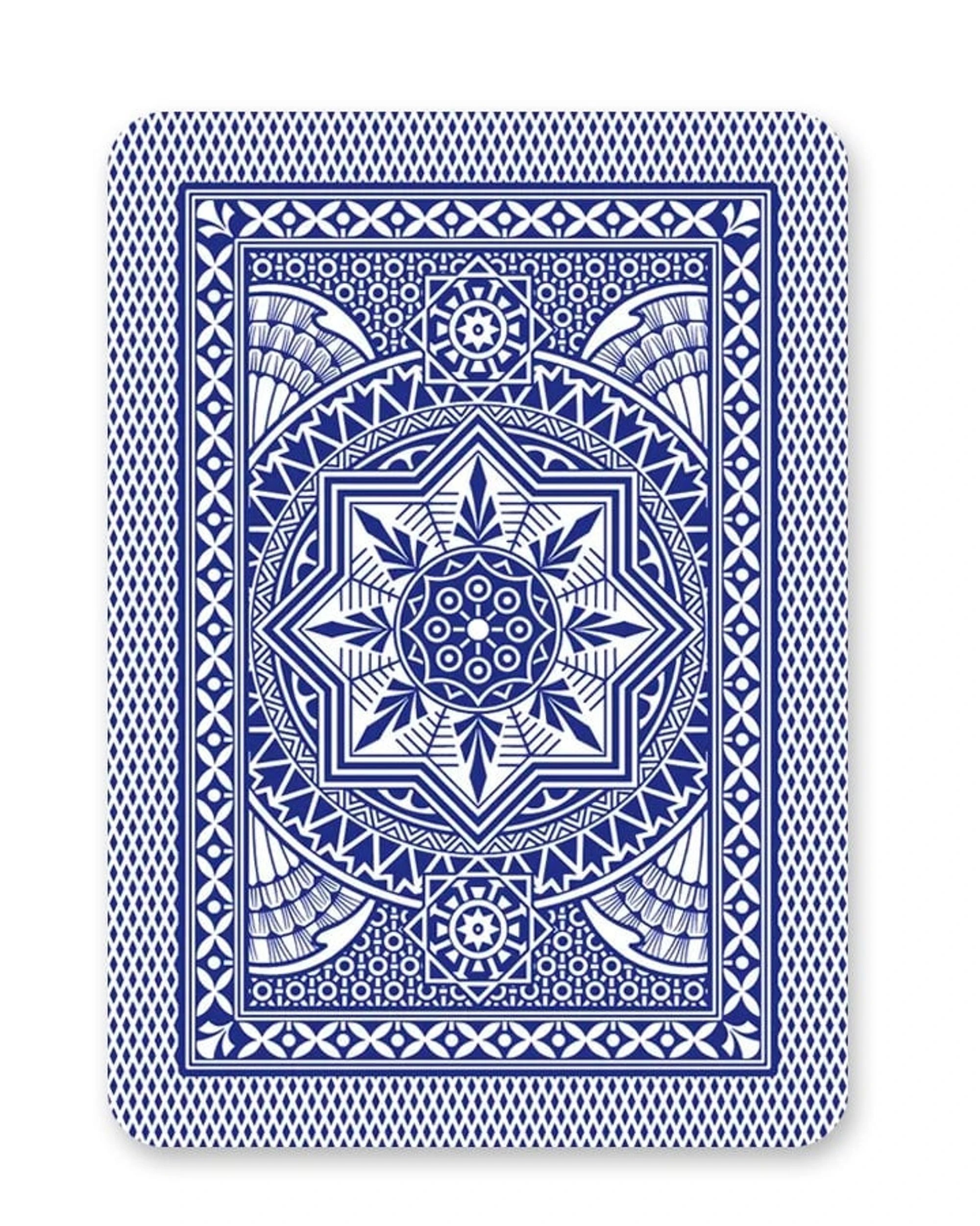 2 Modiano Poker 100% Plastic 4 Index Jumbo Blue Cards - Blue, 2 of 3