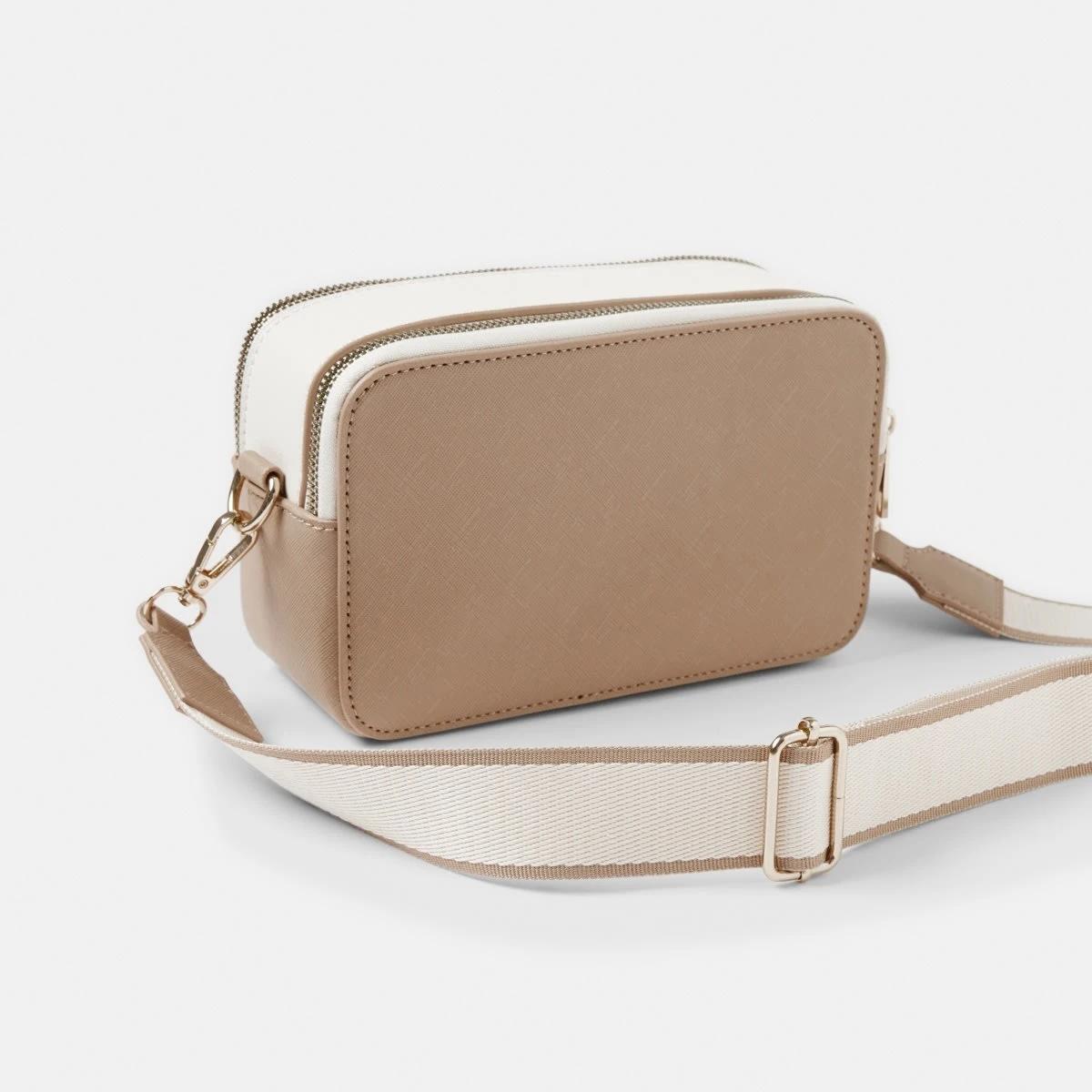 3 Double Zip Crossbody Bag BEIGE VANILLA, 3 of 8