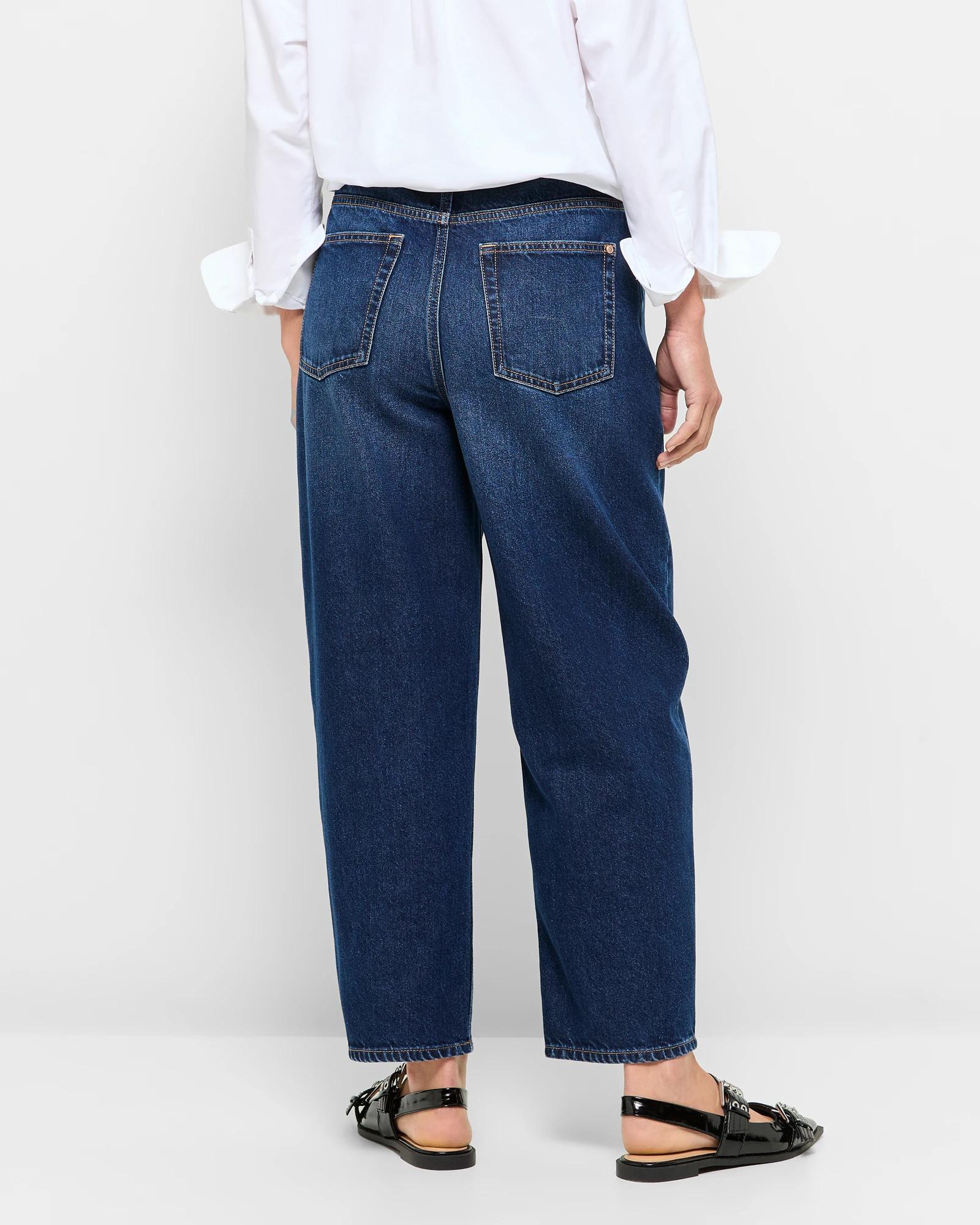 4 Target Relaxed High Rise Crop Length Barrel Leg Denim Jeans ORIGINAL INDIGO, 4 of 5