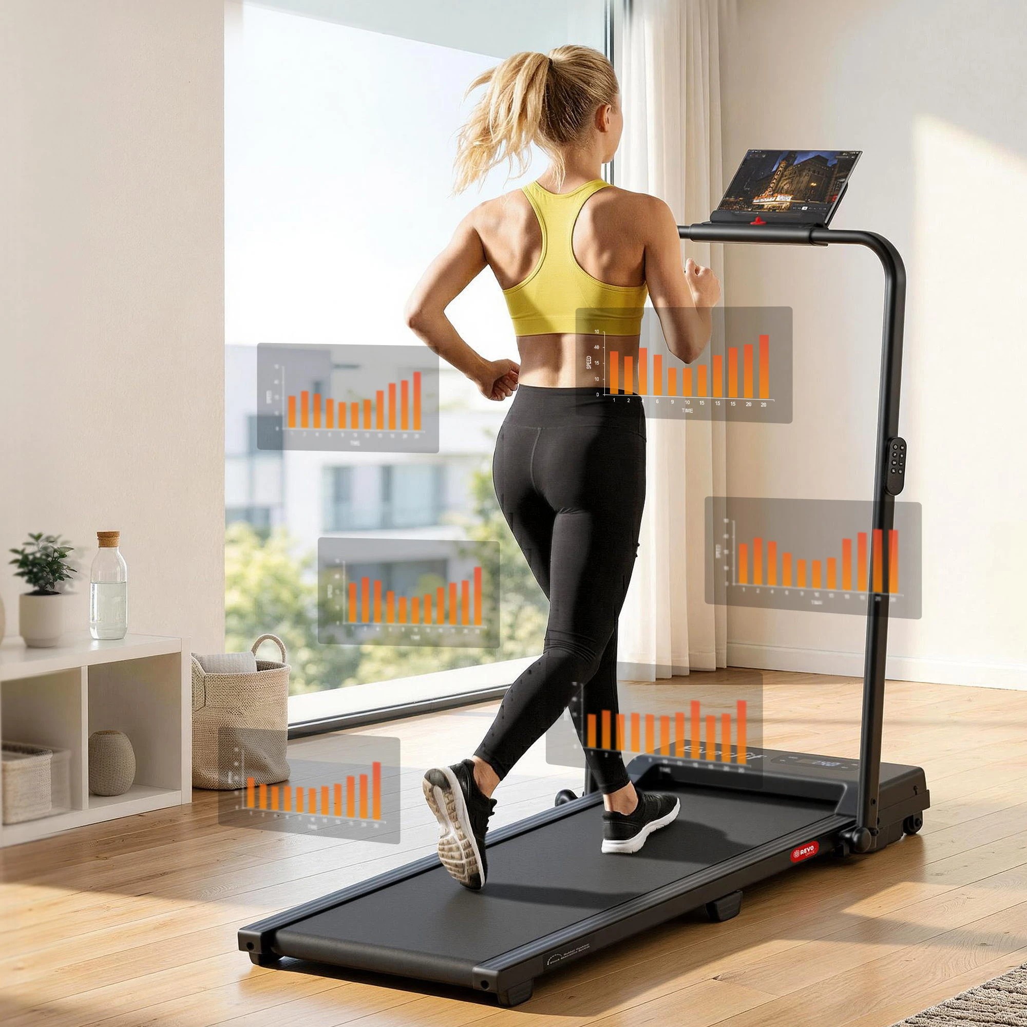 6 Everfit 3 in 1 Walking Pad Treadmill 12% Incline Under Desk Foldable for Home - Black, 6 of 10