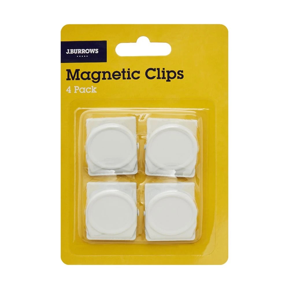 3 J.Burrows Magnetic Clips Round White 4 Pack, 3 of 3