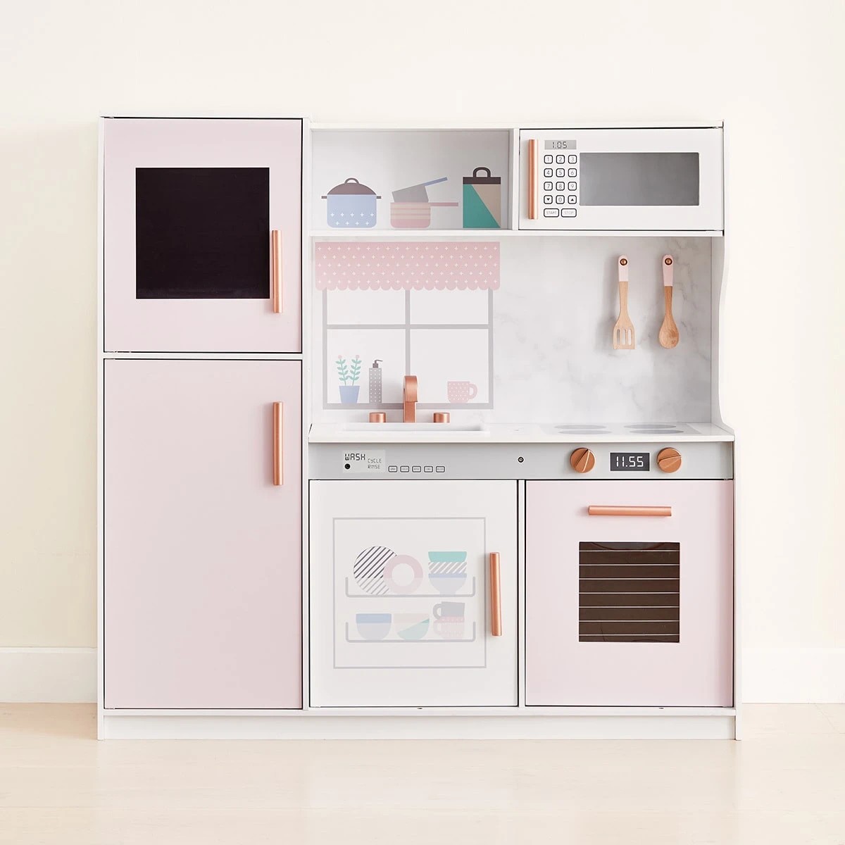 2 Pink Large Wooden Kitchen Playset, 2 of 10