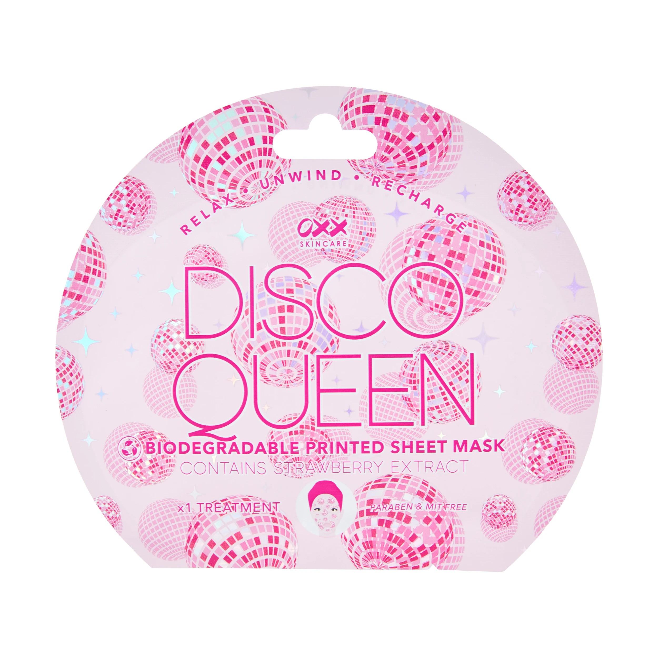 1 OXX Skincare Disco Queen Printed Sheet Mask 20ml - Strawberry Extract, 1 of 2
