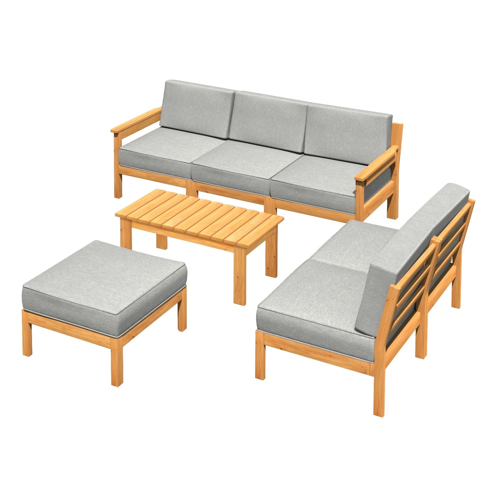 1 Livsip 7 Piece Outdoor Sofa Set Lounge Setting - Multi, 1 of 7