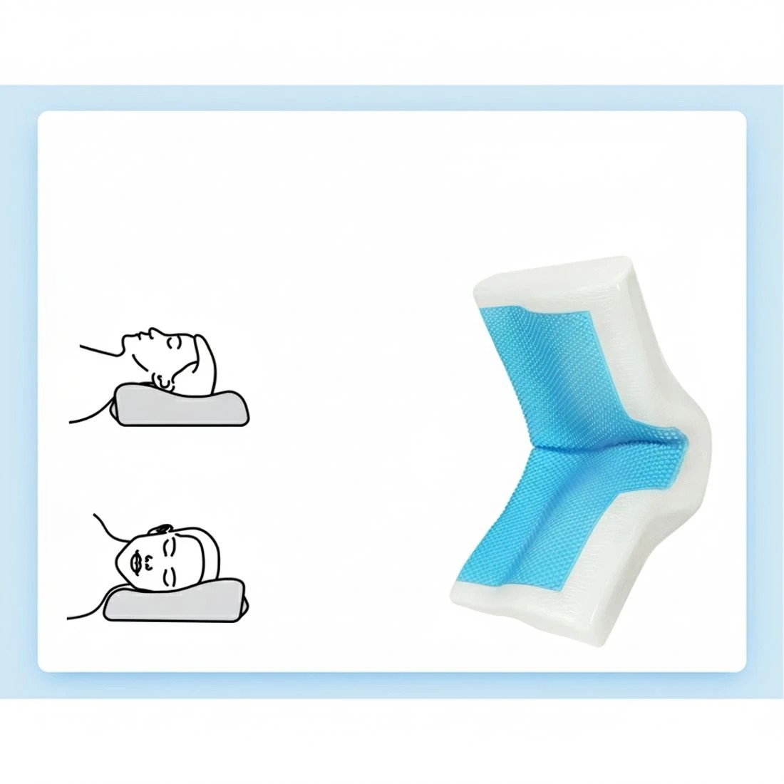 4 Giselle Cervical Pillow Memory Foam Contour Pillow Neck Support Cool Gel - White, 4 of 6