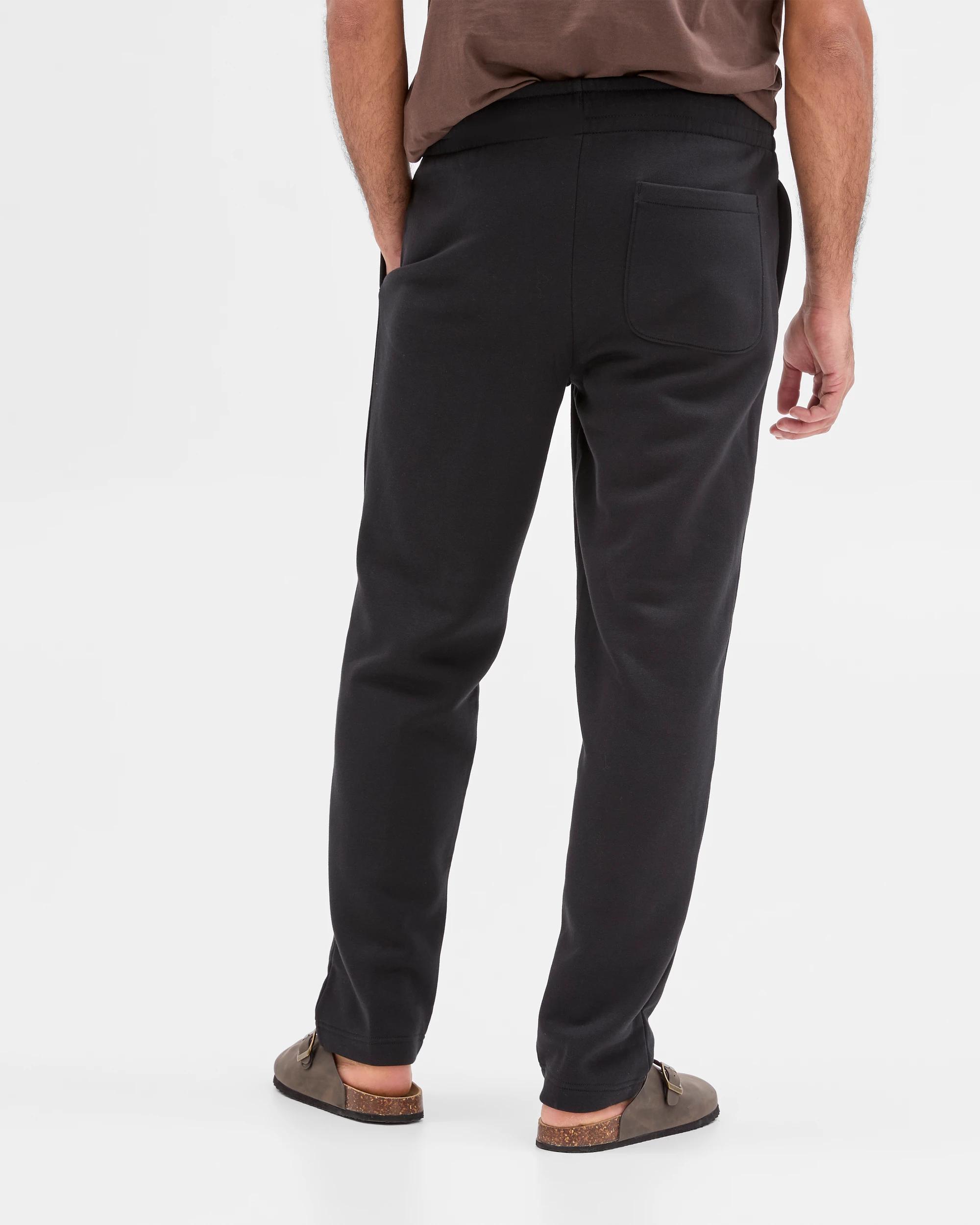 4 Target Man Australian Cotton Blend Uncuffed Trackpants BLACK, 4 of 5