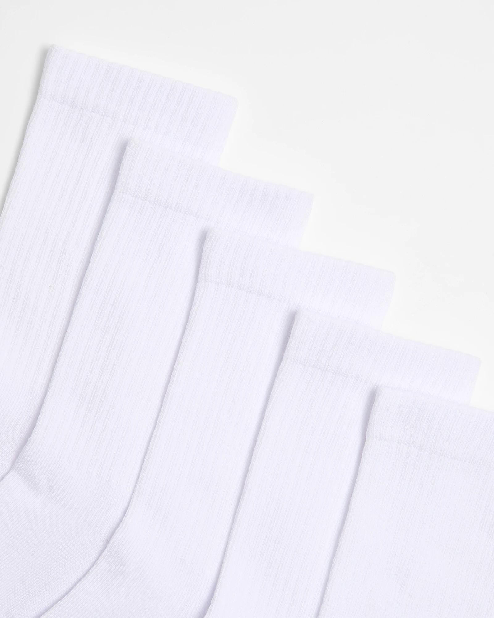 2 Target Active Australian Cotton Blend 5 Pack Cushioned Crew Socks WHITE, 2 of 3