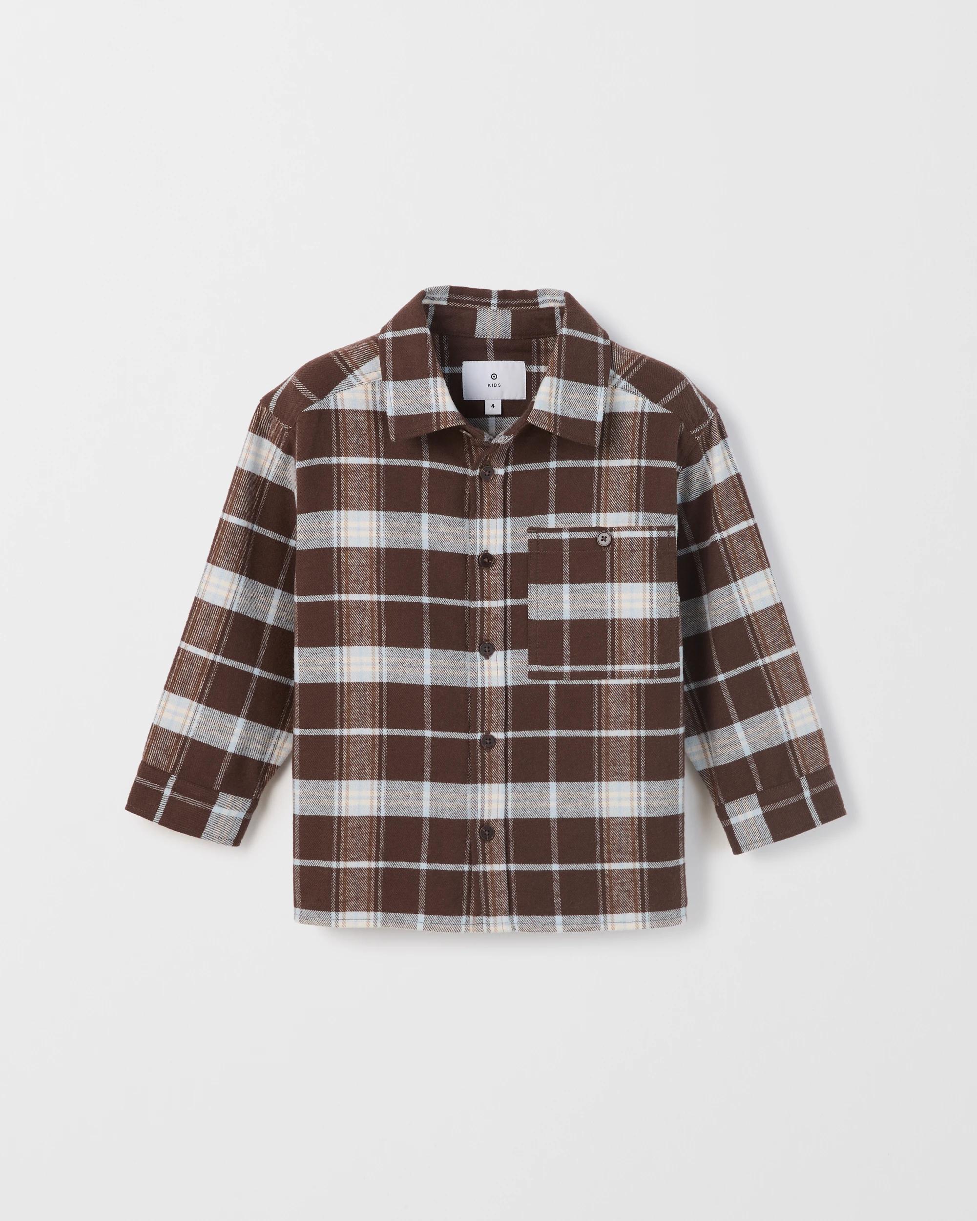 1 Target Kids Australian Cotton Flannelette Shirt HOT FUDGE, 1 of 6