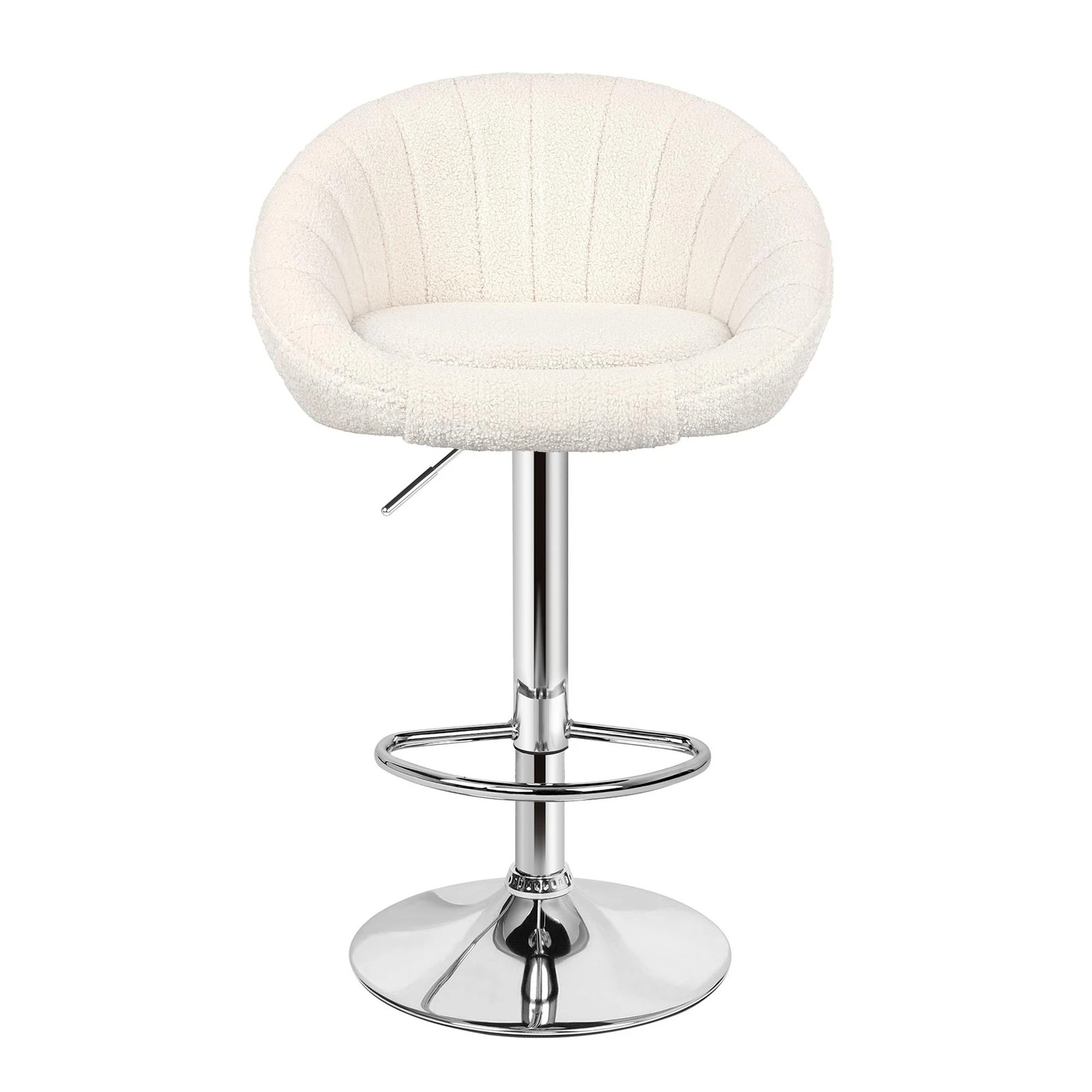 9 Alfordson 4x Bar Stools Gas Lift Sherpa Bar Chairs Kitchen Swivel - Beige, 9 of 10