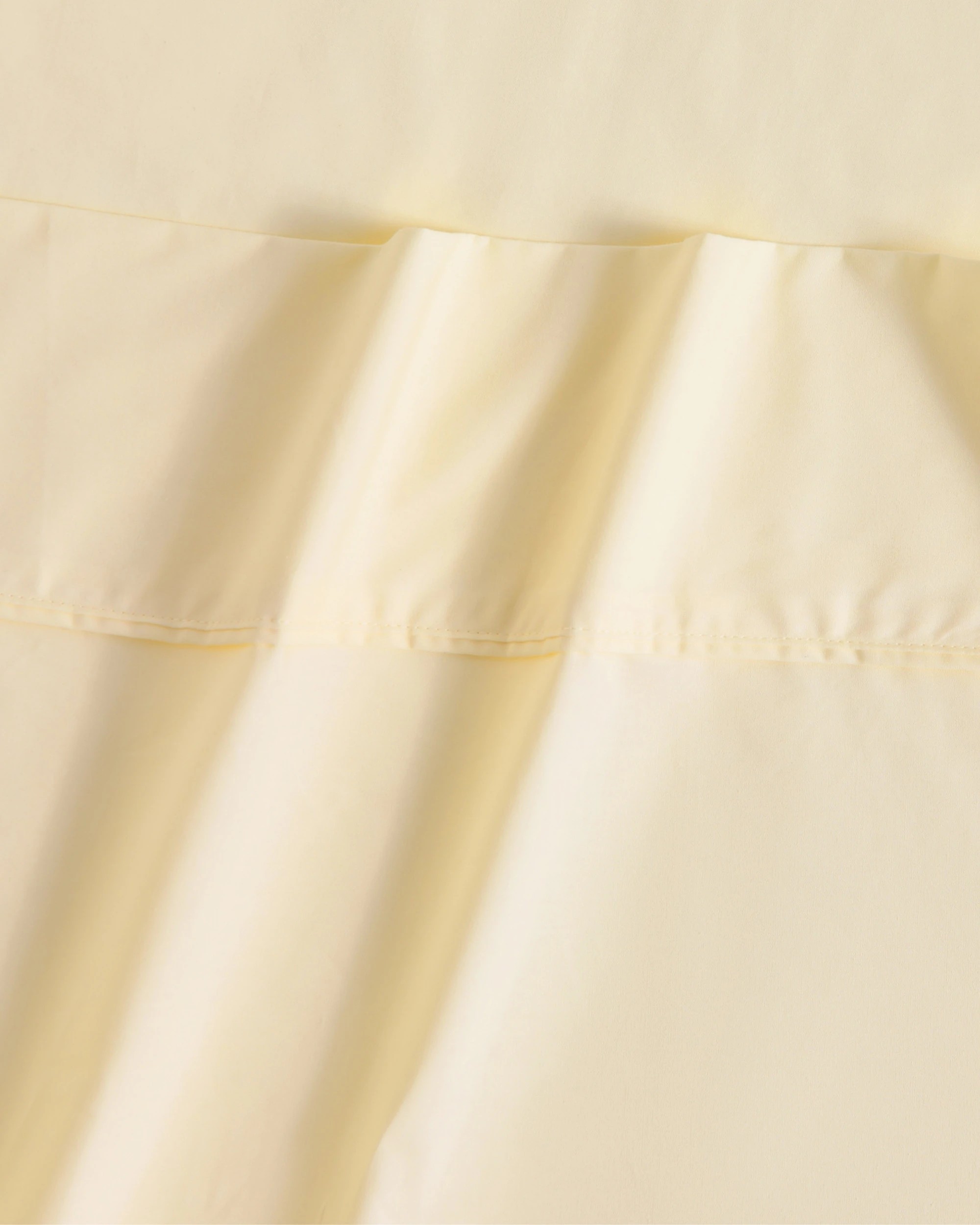 2 Dreamaker 300TC Cotton Percale Flat Sheet - Single Bed - Butter Yellow, 2 of 3