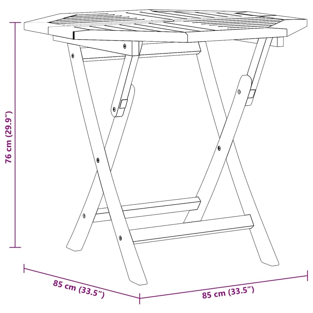 9 vidaXL Dining table Foldable - Brown, 9 of 9