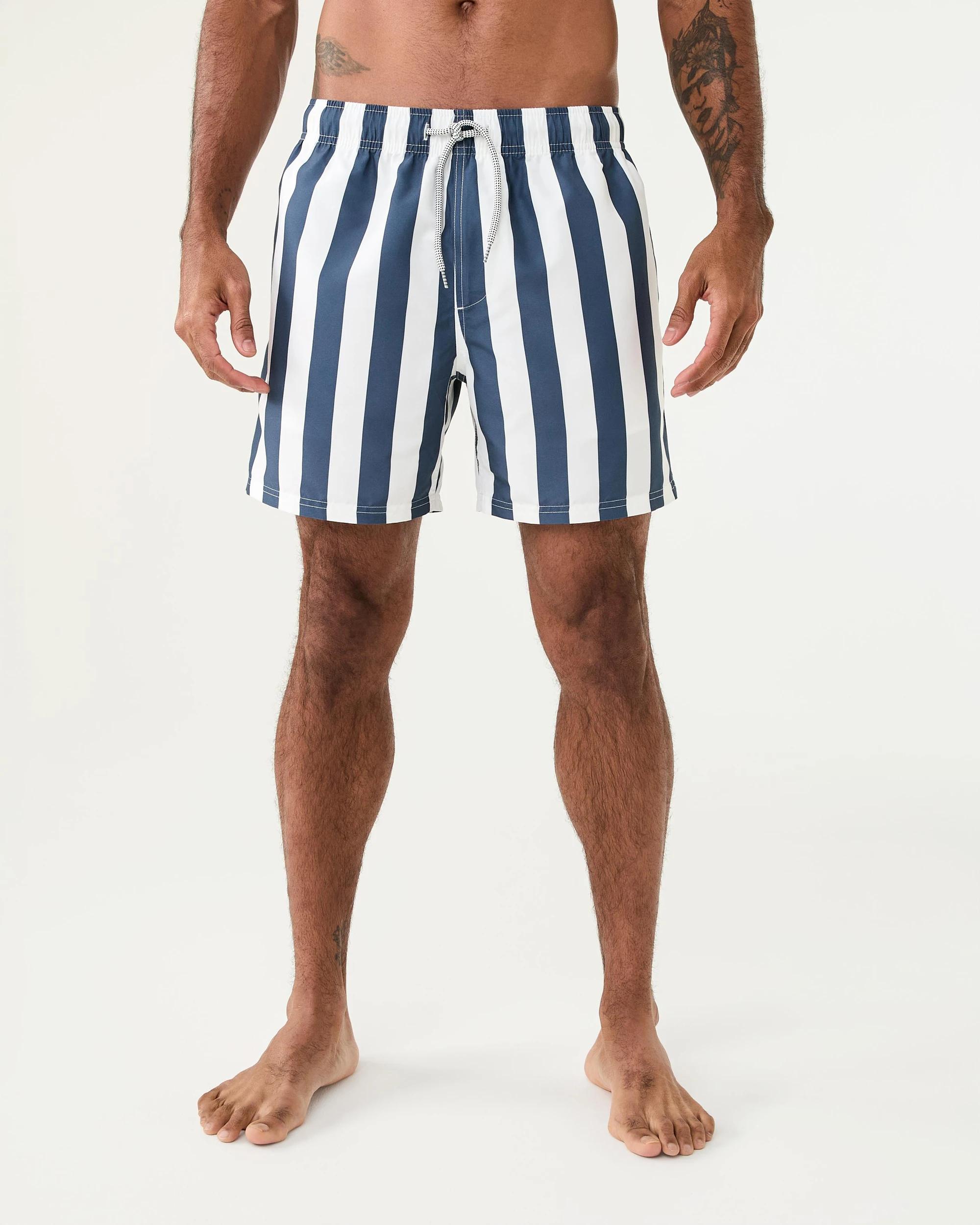 6 Core Print Swim Shorts Nvy Stripe, 6 of 6