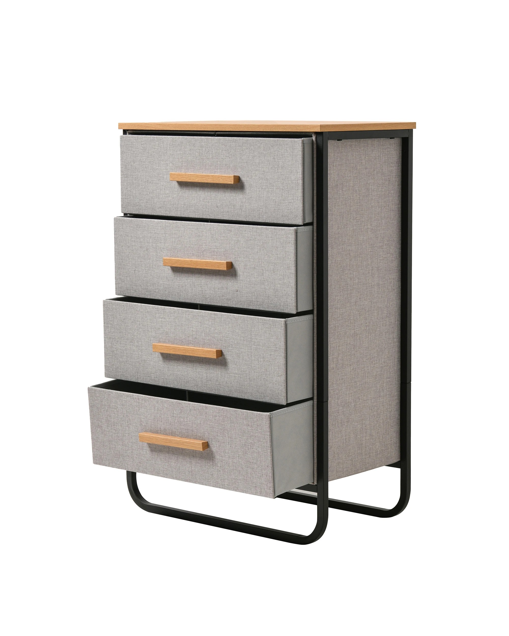 9 Sherwood Selene 4 Drawer Fabric Dresser 60x35x92cm - Grey, 9 of 9