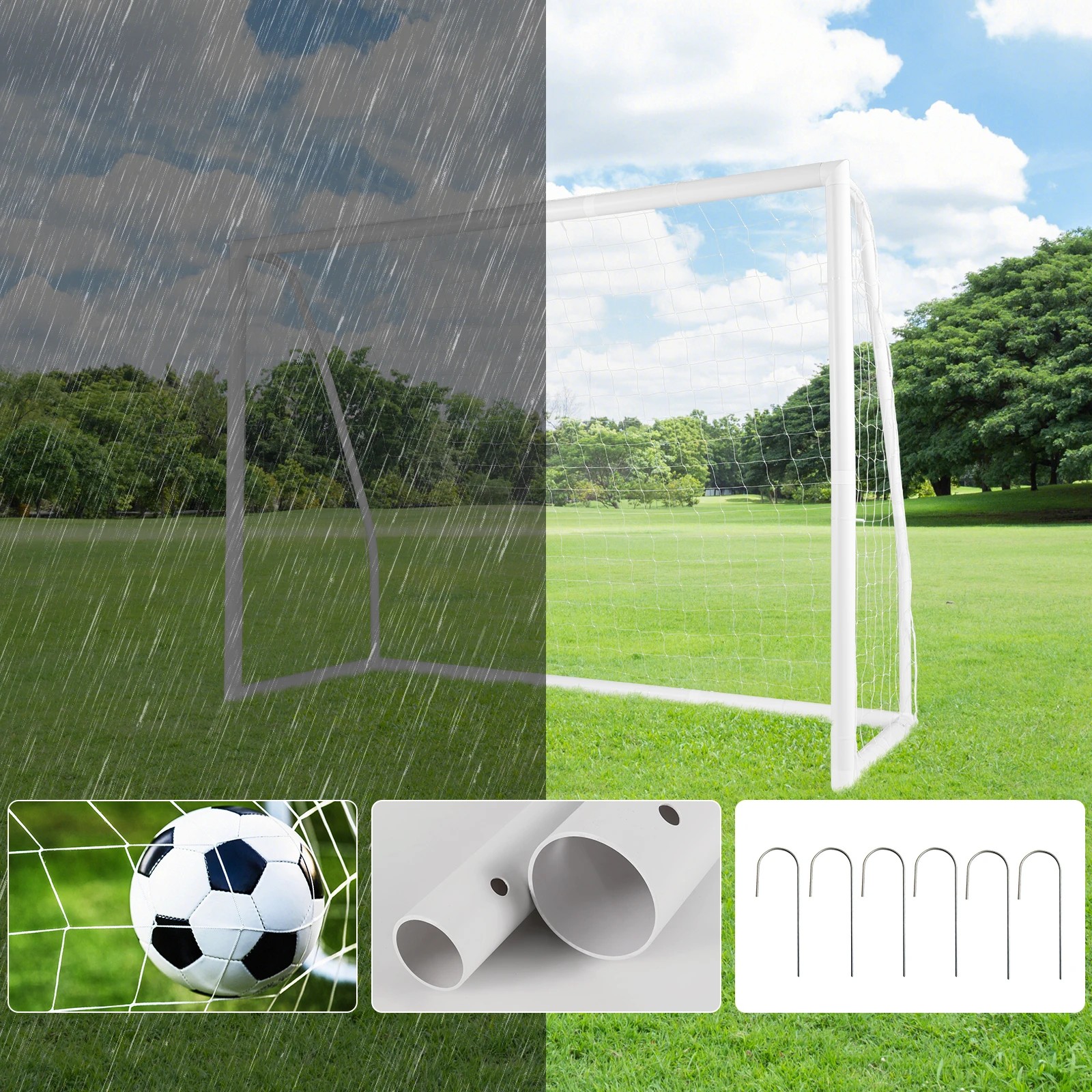 5 Costway Soccer Goal Kids Outdoor Football Net 2.5x1.8M, 5 of 5