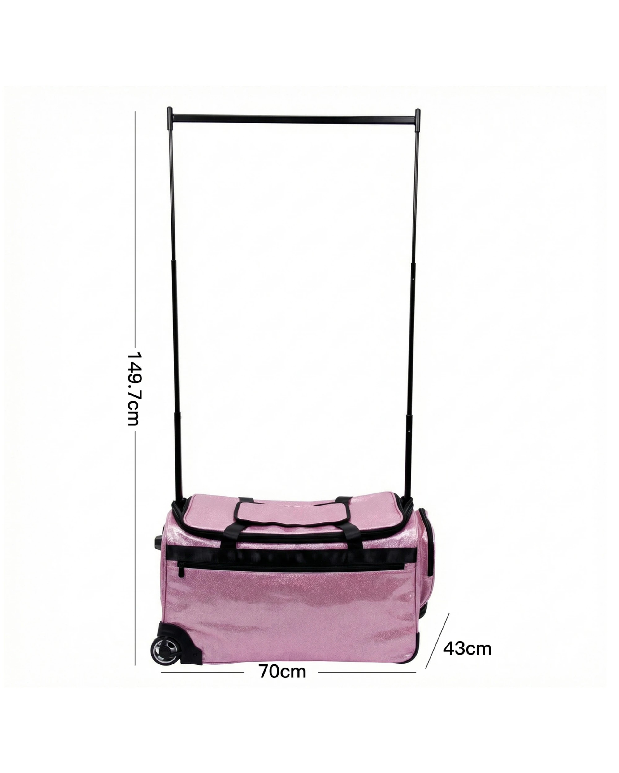 9 Advwin 26" Rolling Dance Bag with Instant Changing Design Sparkling - Pink, 9 of 9