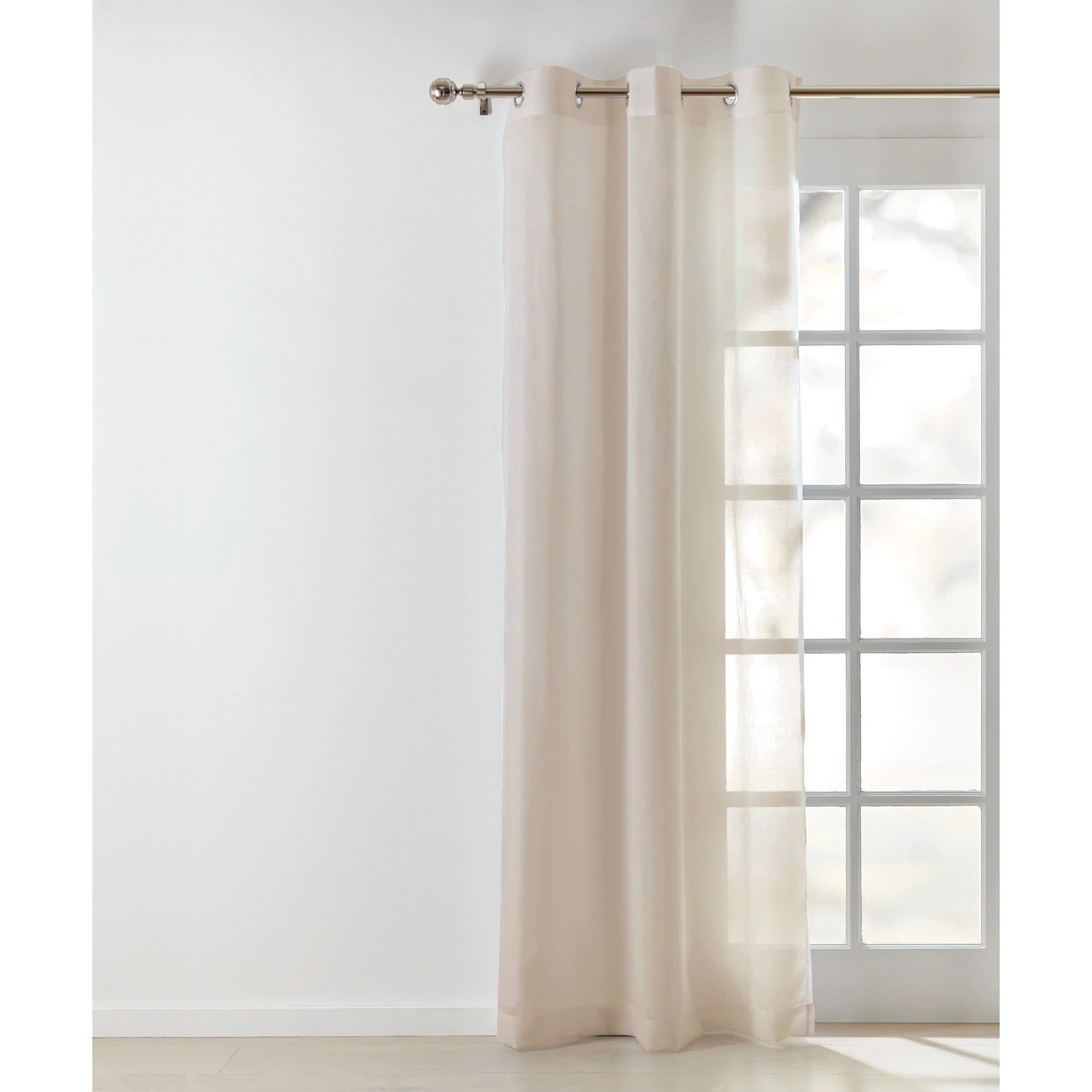 1 Sicily Eyelet Curtain - Natural - 120cm x 213cm, 1 of 7