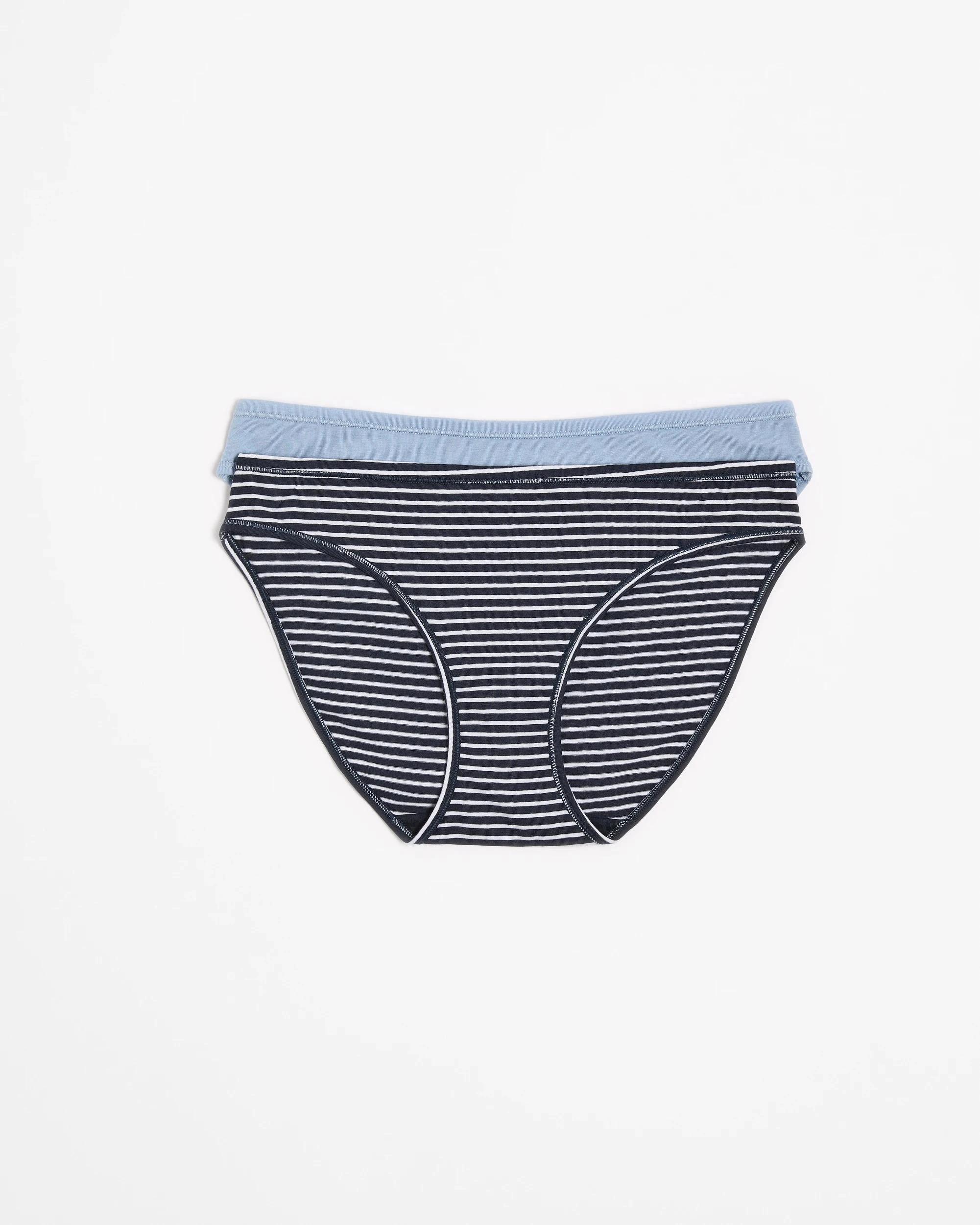 1 Target Woman Womens Super Soft Bikini Briefs 2 Pack STRIPE BLUE, 1 of 4