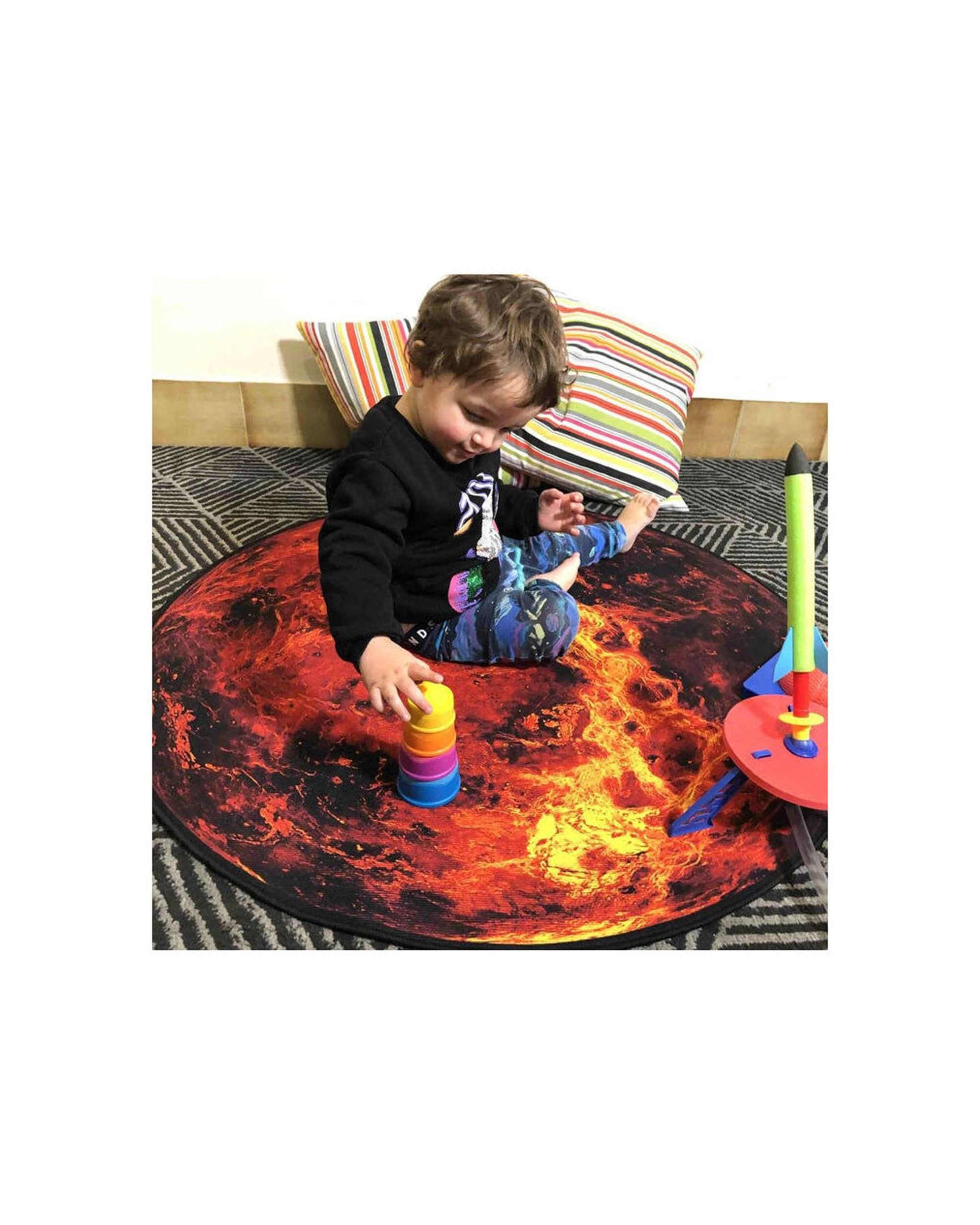 5 Heebie Jeebies Sun Infinity Rug Kids Room Soft Carpet Non Slip Round - Pattern, 5 of 5