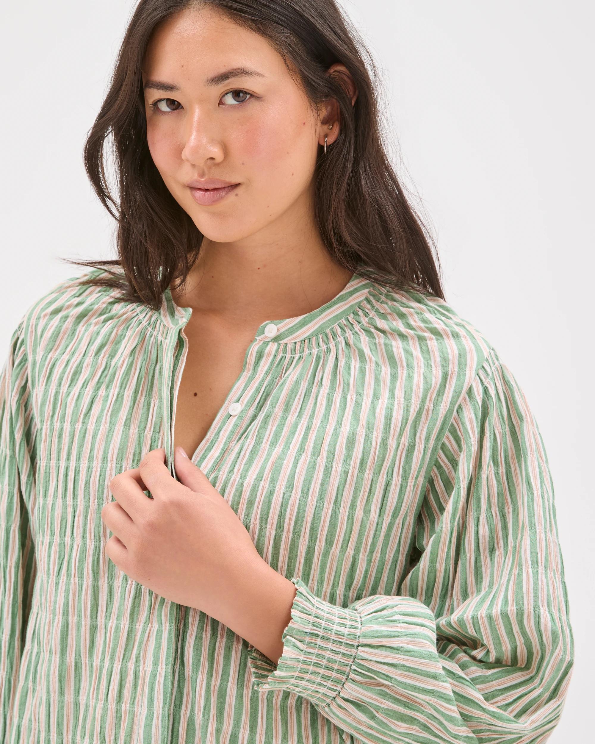 6 Target Woman Long Sleeve Femme Blouse STRIPE, 6 of 7