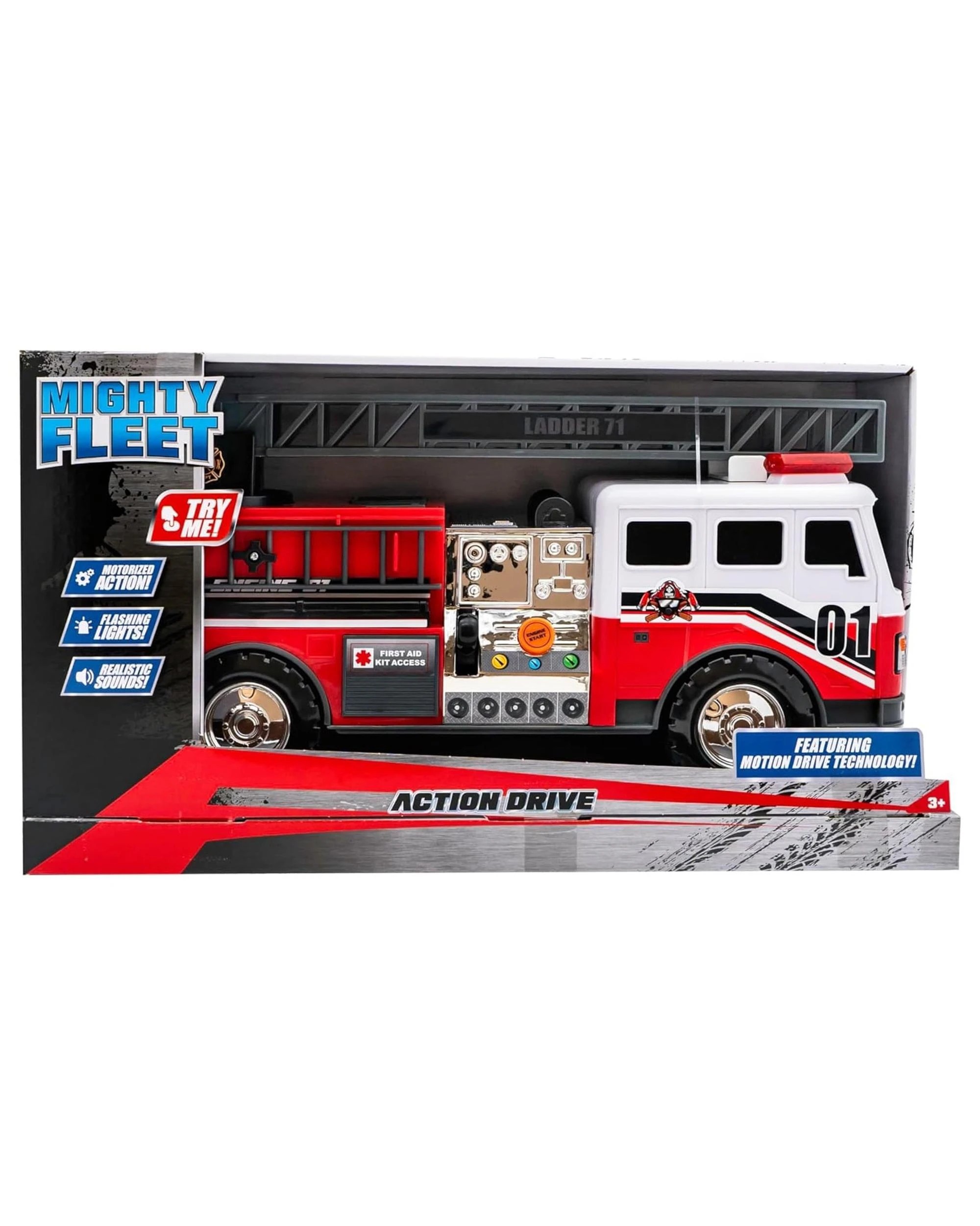 5 Mighty Fleet Action Drive Fire Truck 16 inch Interactive Vehicle, 5 of 7