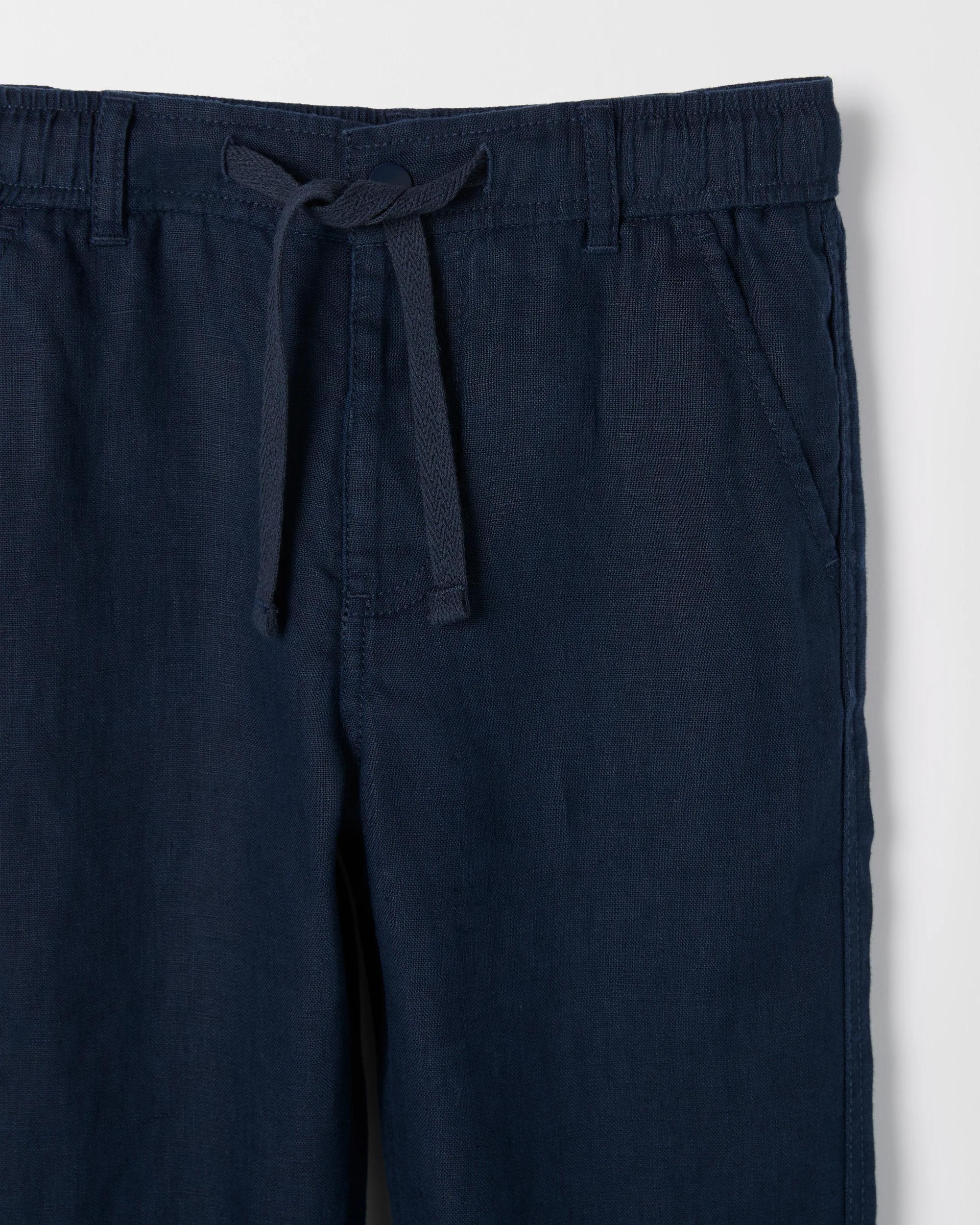 2 Target Kids European Linen Full Length Pants NAVY BLUE, 2 of 2