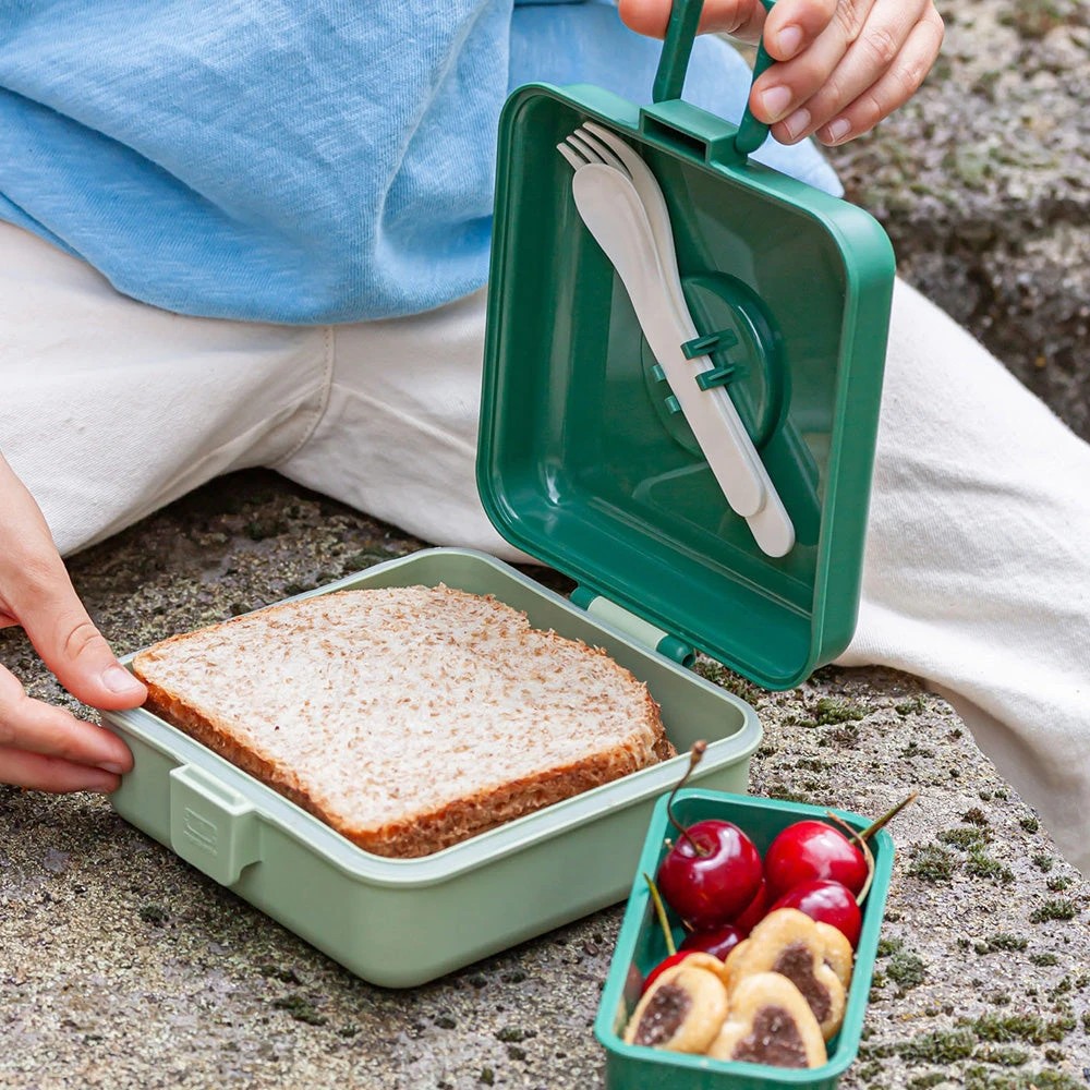 2 Monbento Mb Sandwich Lunch Box Snacky Forest - Green, 2 of 4
