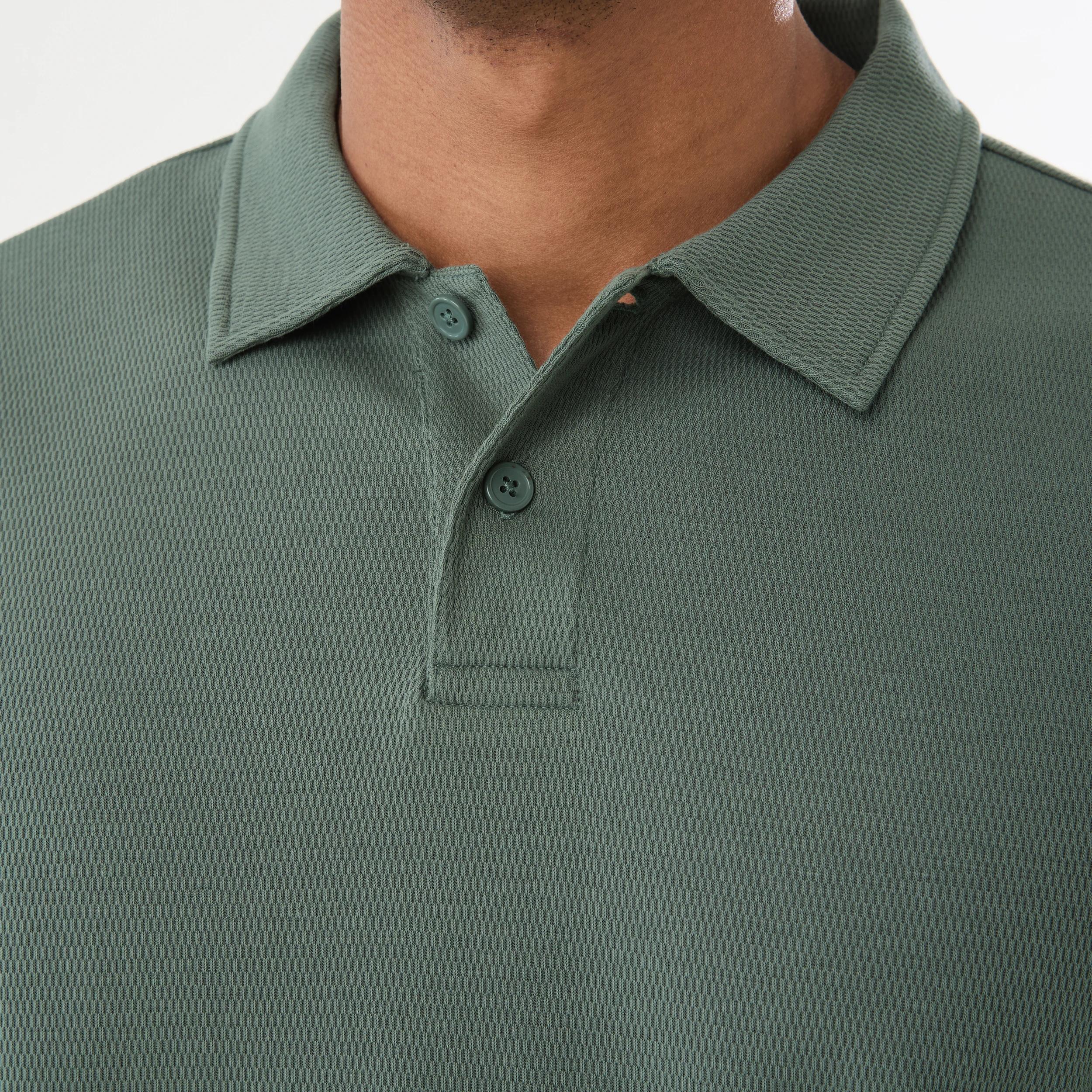 5 Textured Polo Shirt AGAVE, 5 of 5