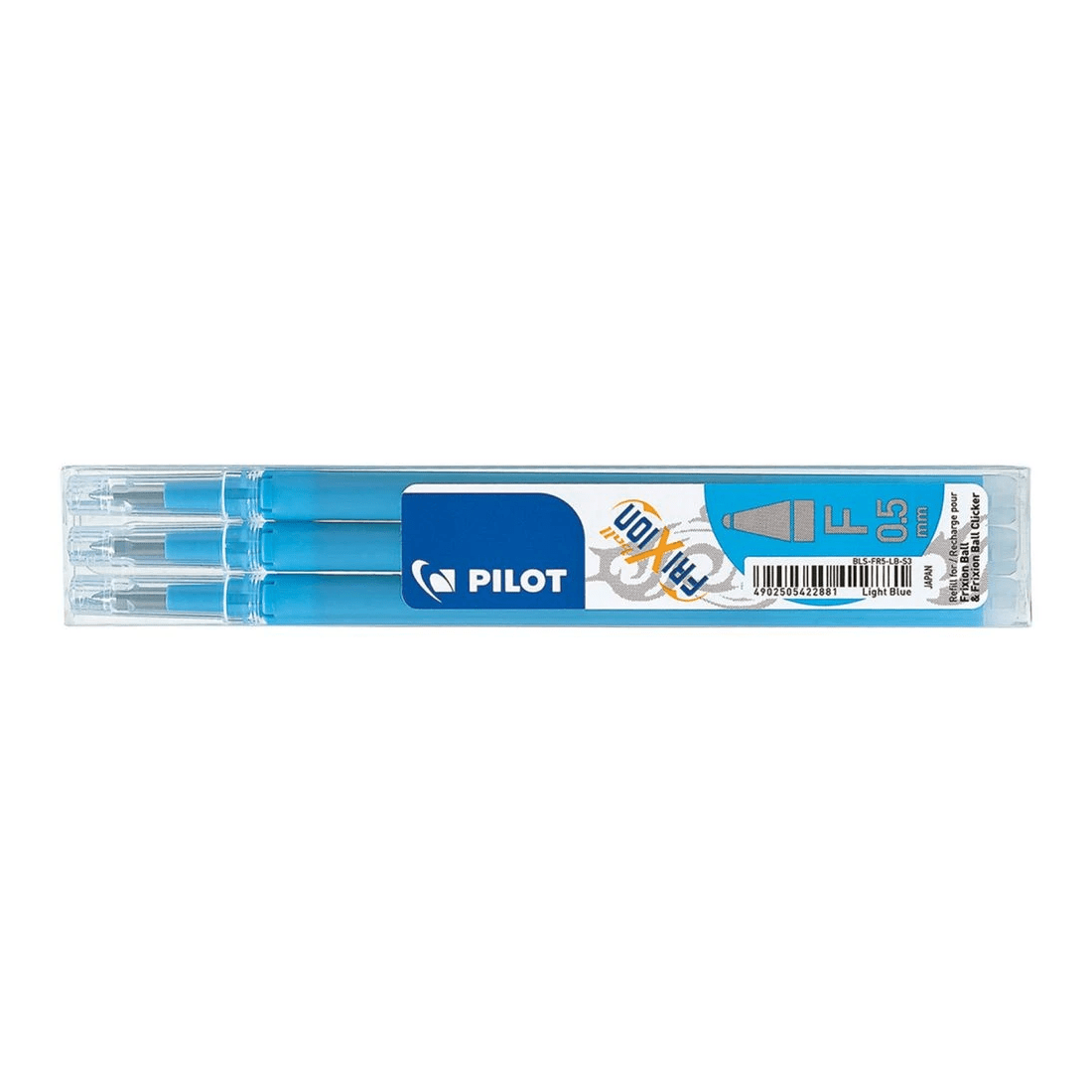 1 PILOT Frixion Erasable Gel Ink Refill 0.5mm Light Blue 3 Pack, 1 of 3