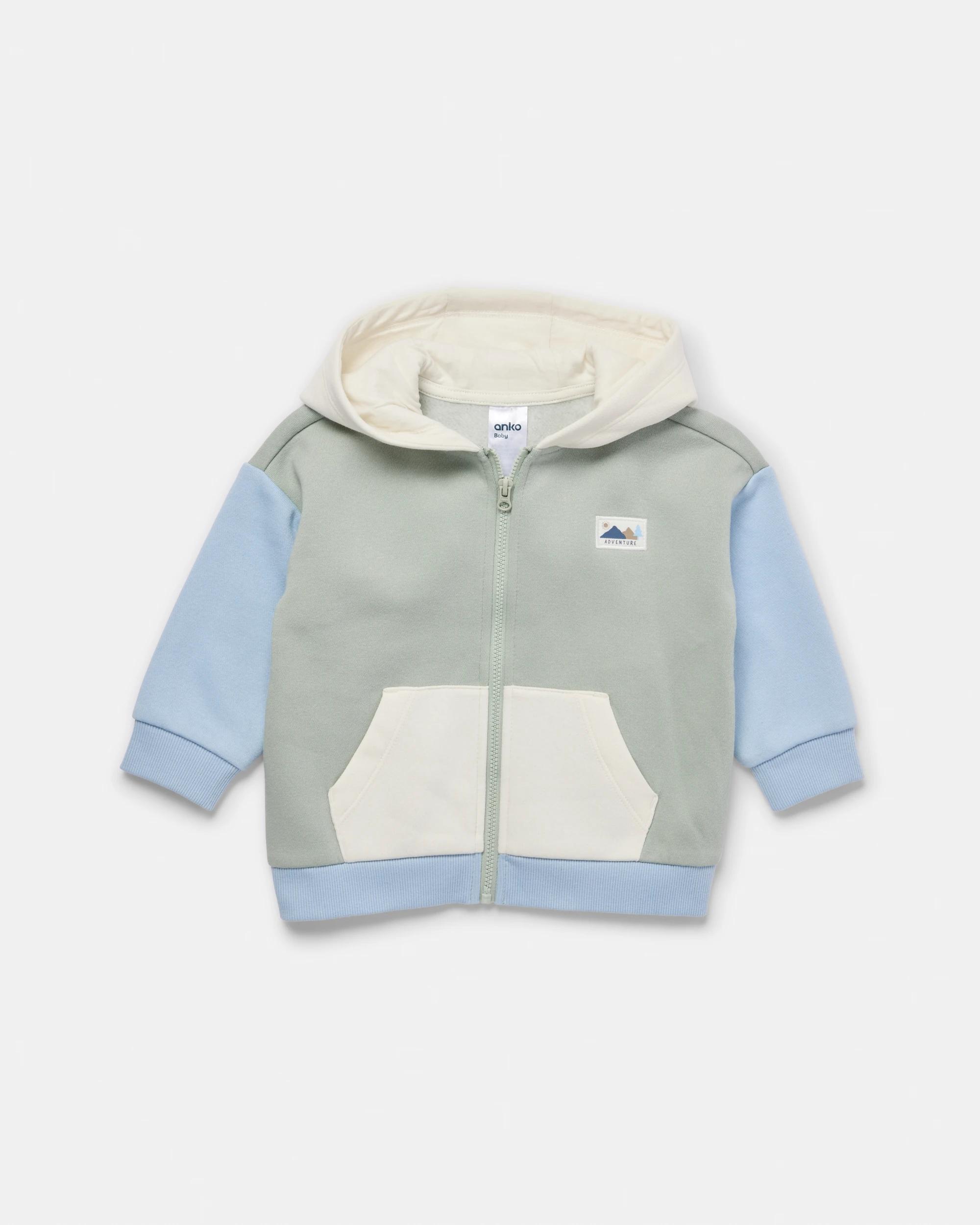 1 Quilted Zip Hoodie Grn Ad Bdg, 1 of 3