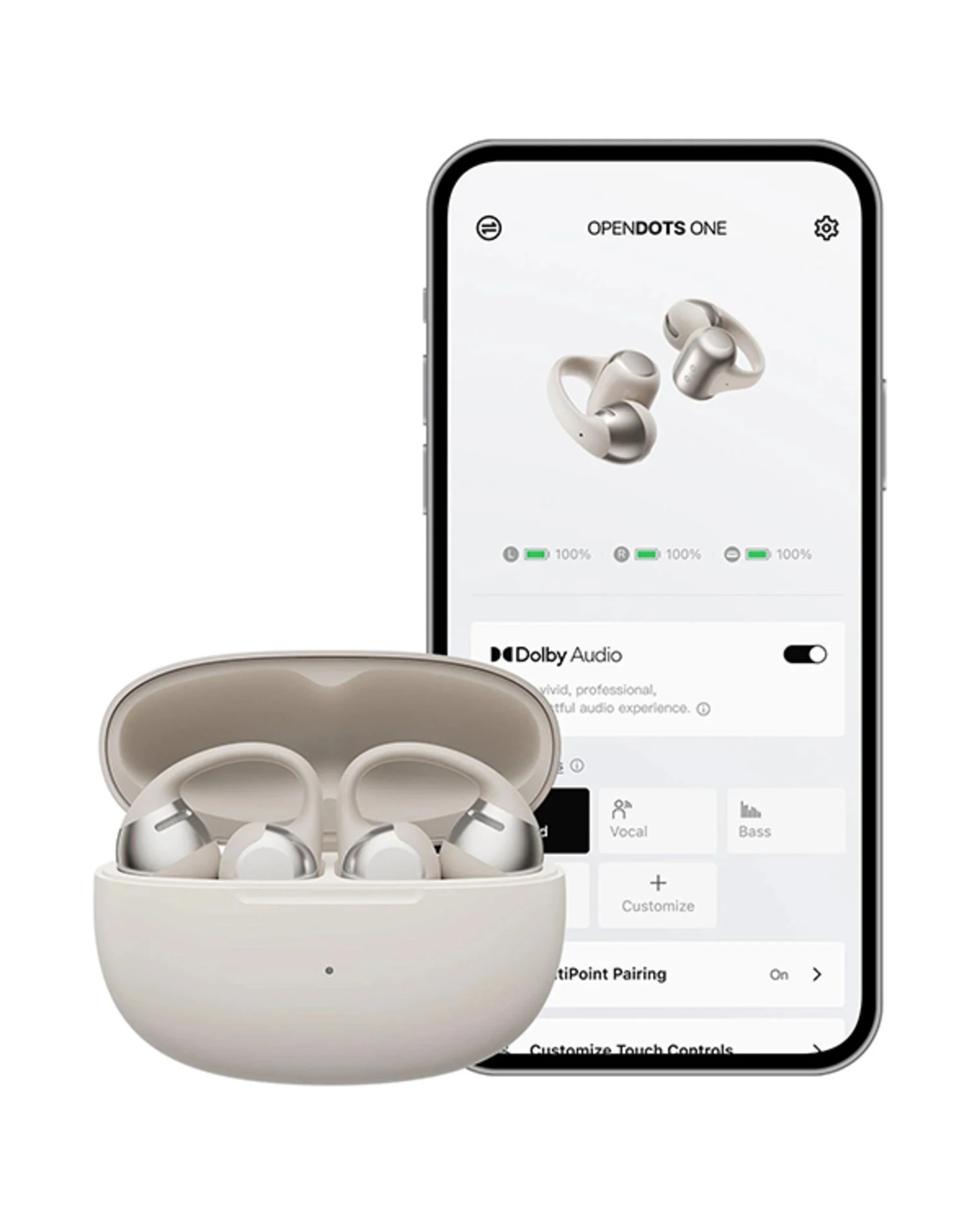 2 Shokz OpenDots ONE Open-Ear True Wireless Earbuds - Grey - Grey, 2 of 3