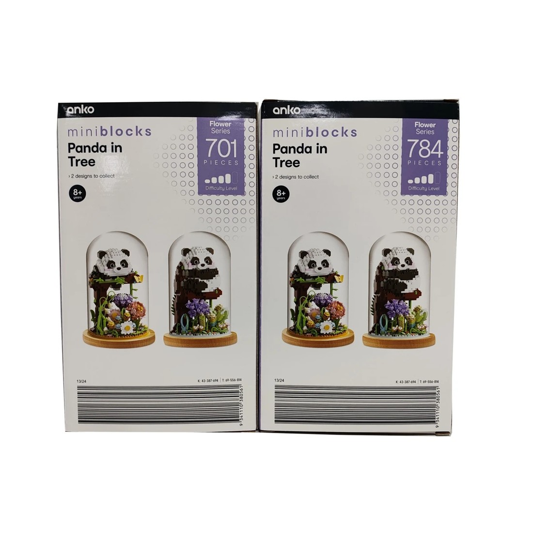 6 Mini Blocks Flower Series: Panda in Tree - Assorted, 6 of 6