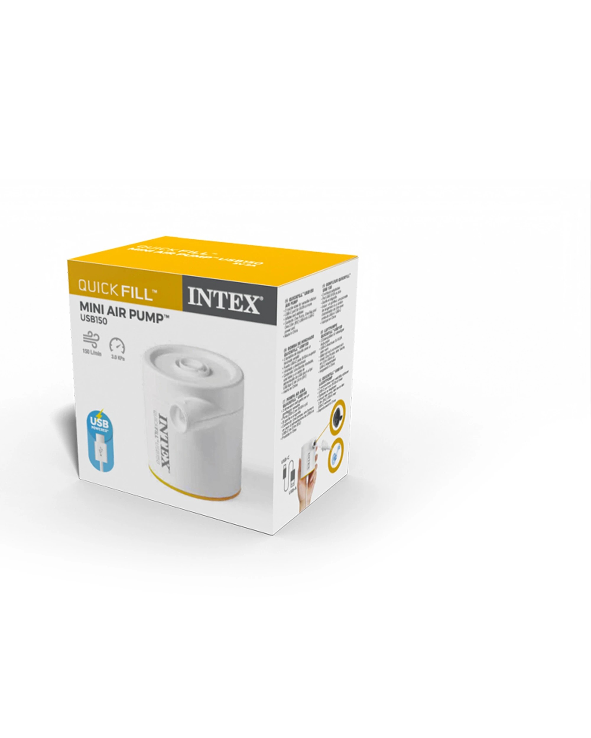 1 Intex Quickfill Electric USB Powered Portable Mini Air Pump USB150 - Multi, 1 of 7