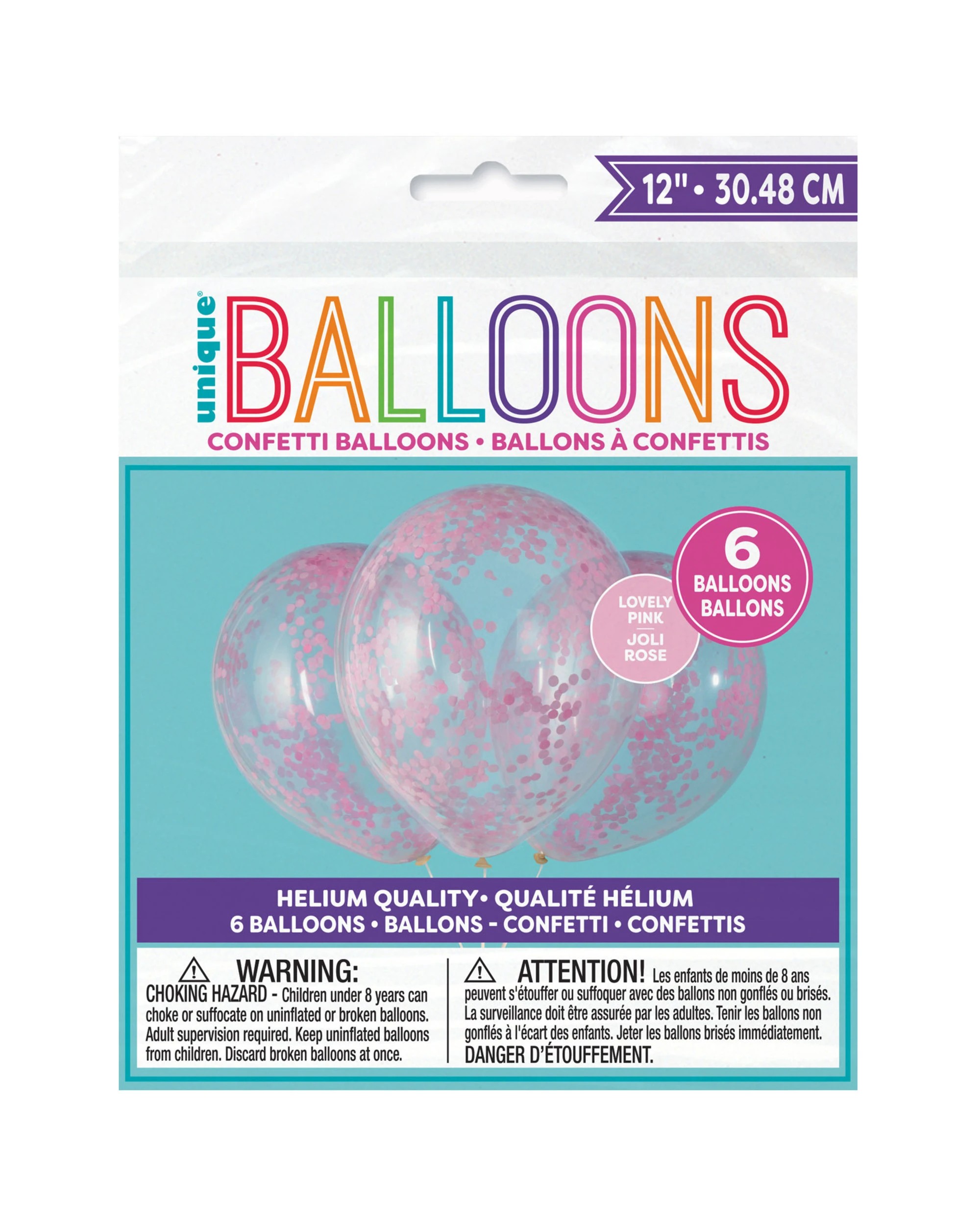 2 Unique Light Pink Pre-filled Confetti Balloons Pack of 6 - Light Pink, 2 of 2