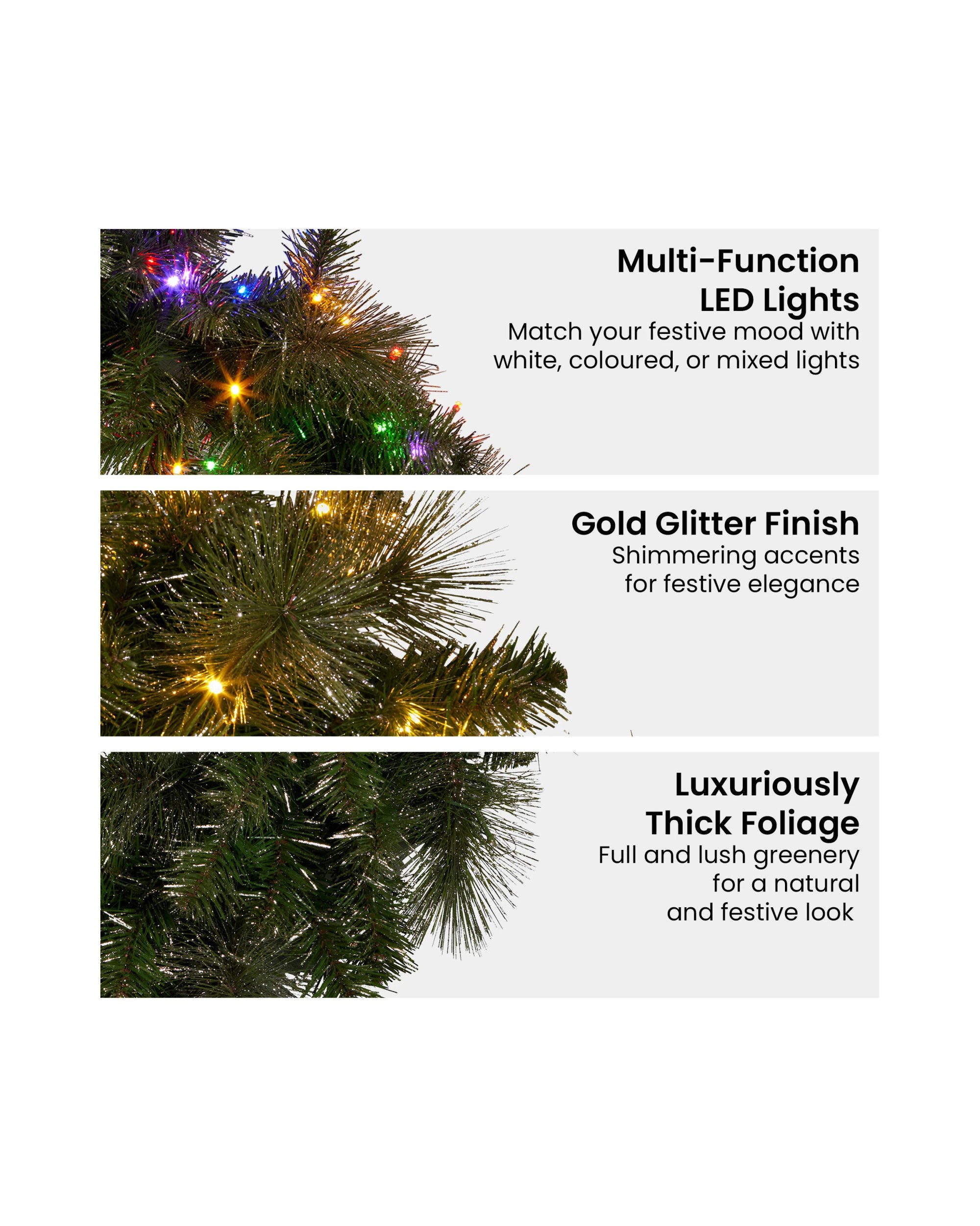 6 Christabelle 1.22m Split 2pc Christmas Wreath With Led Lights Pine Dual Front Doors Decoration Ornament, 6 of 8