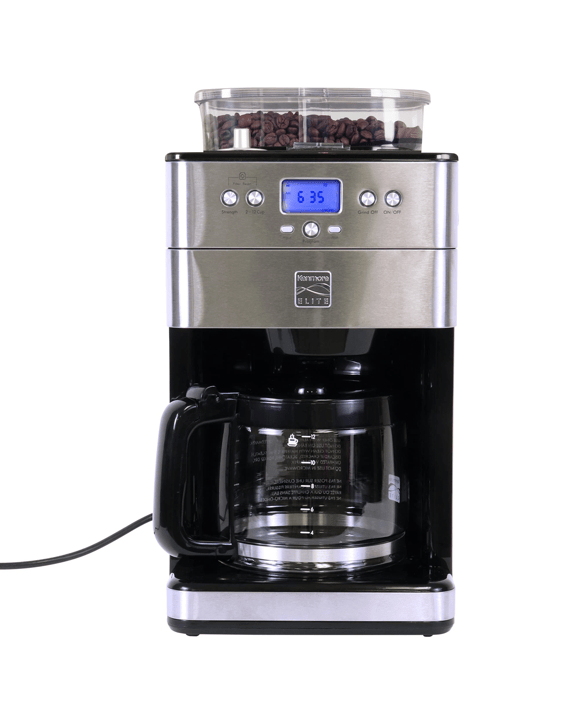 Kenmore Elite Automatic Coffee Maker with Burr Grinder - Silver