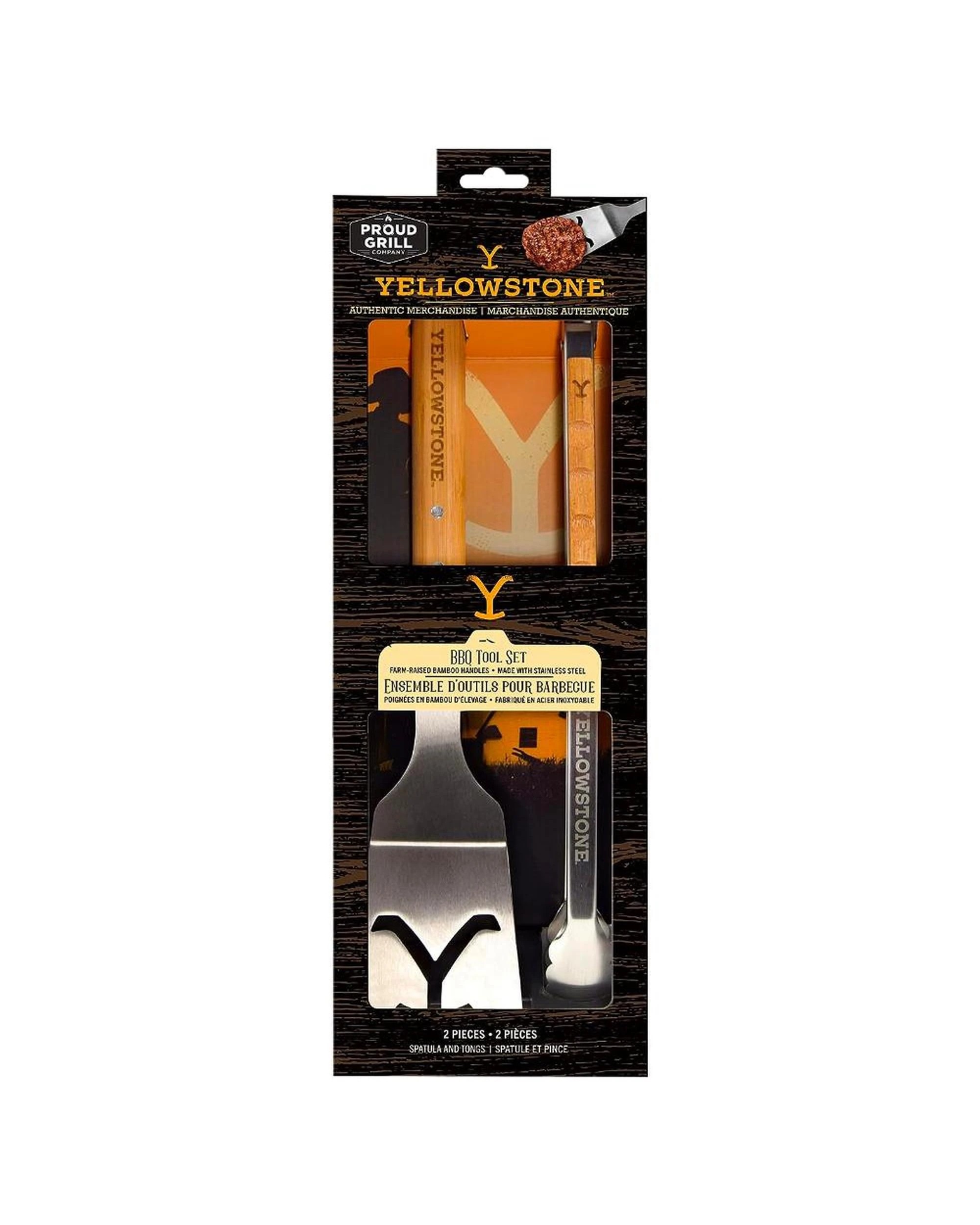 2 Proud Grill Company Yellowstone BBQ 2pc Tool Set  Spatula and Tongs, 2 of 10