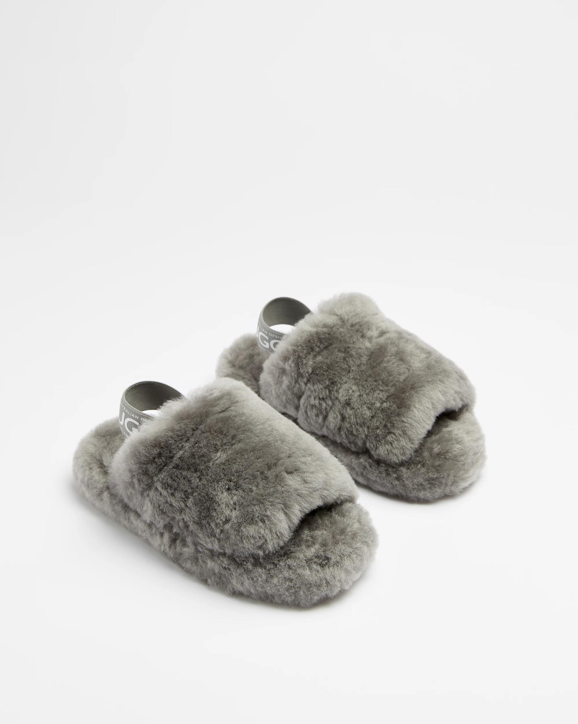 3 Australian Design Ugg Boots And Slippers Womens Genuine Sheepskin Sling Back Slipper CHARCOAL, 3 of 3
