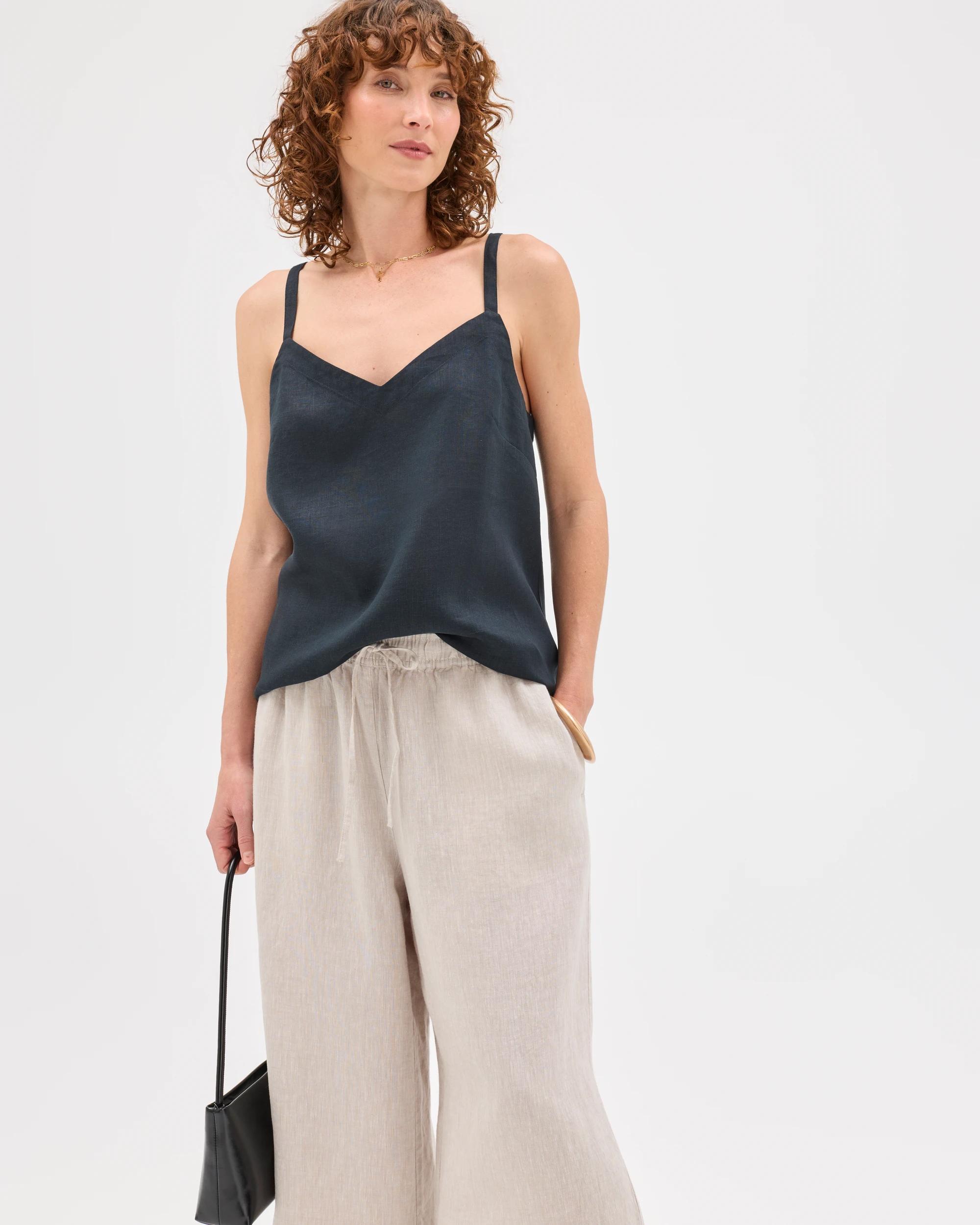 Target Woman European Linen Cropped Pants - Kmart