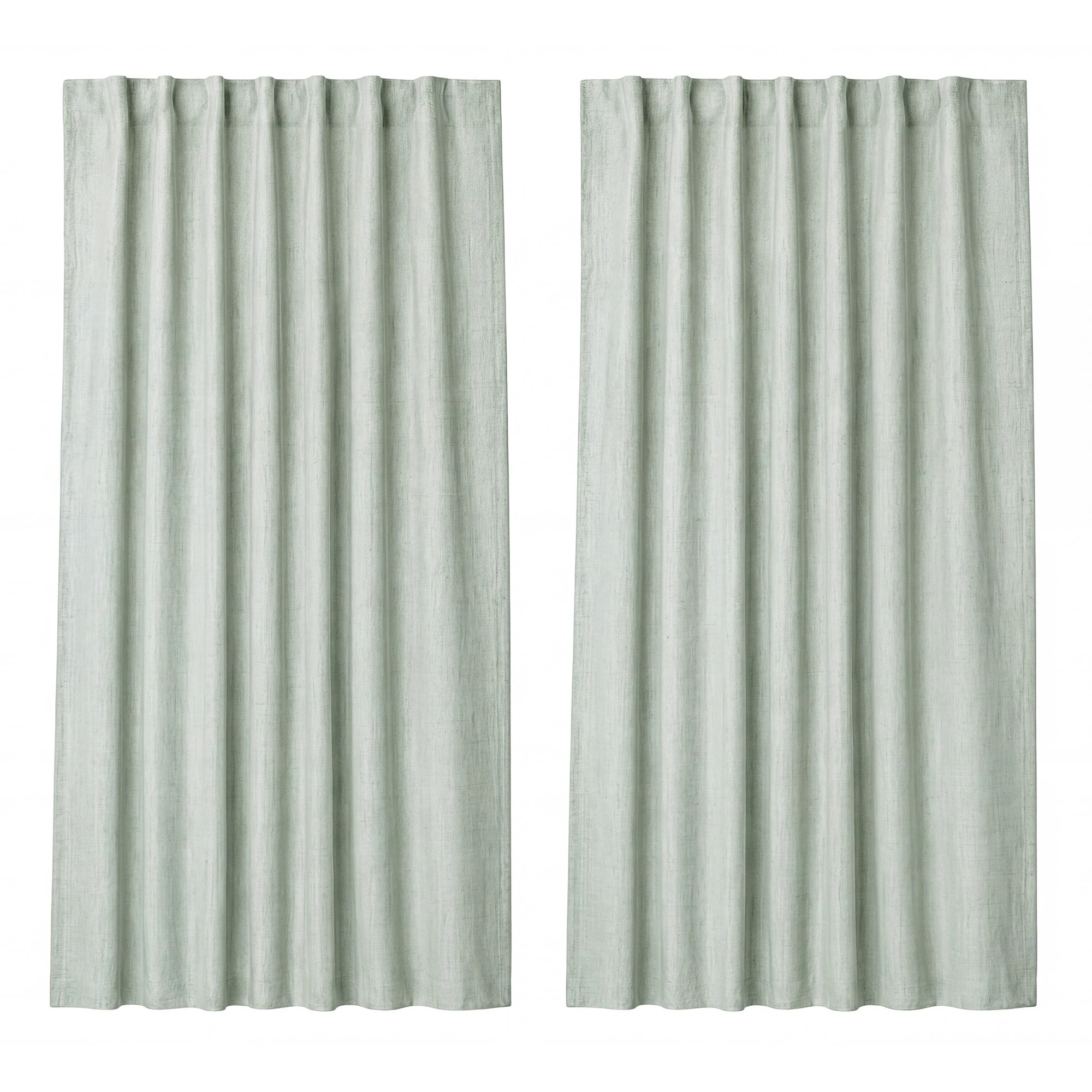 2 Marlow 2 Panels Blackout Curtains Linen Look Curtain Draperies Window Green, 2 of 8