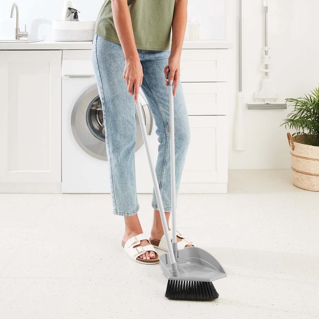 1 Long Handled Pan and Broom - Grey, 1 of 10